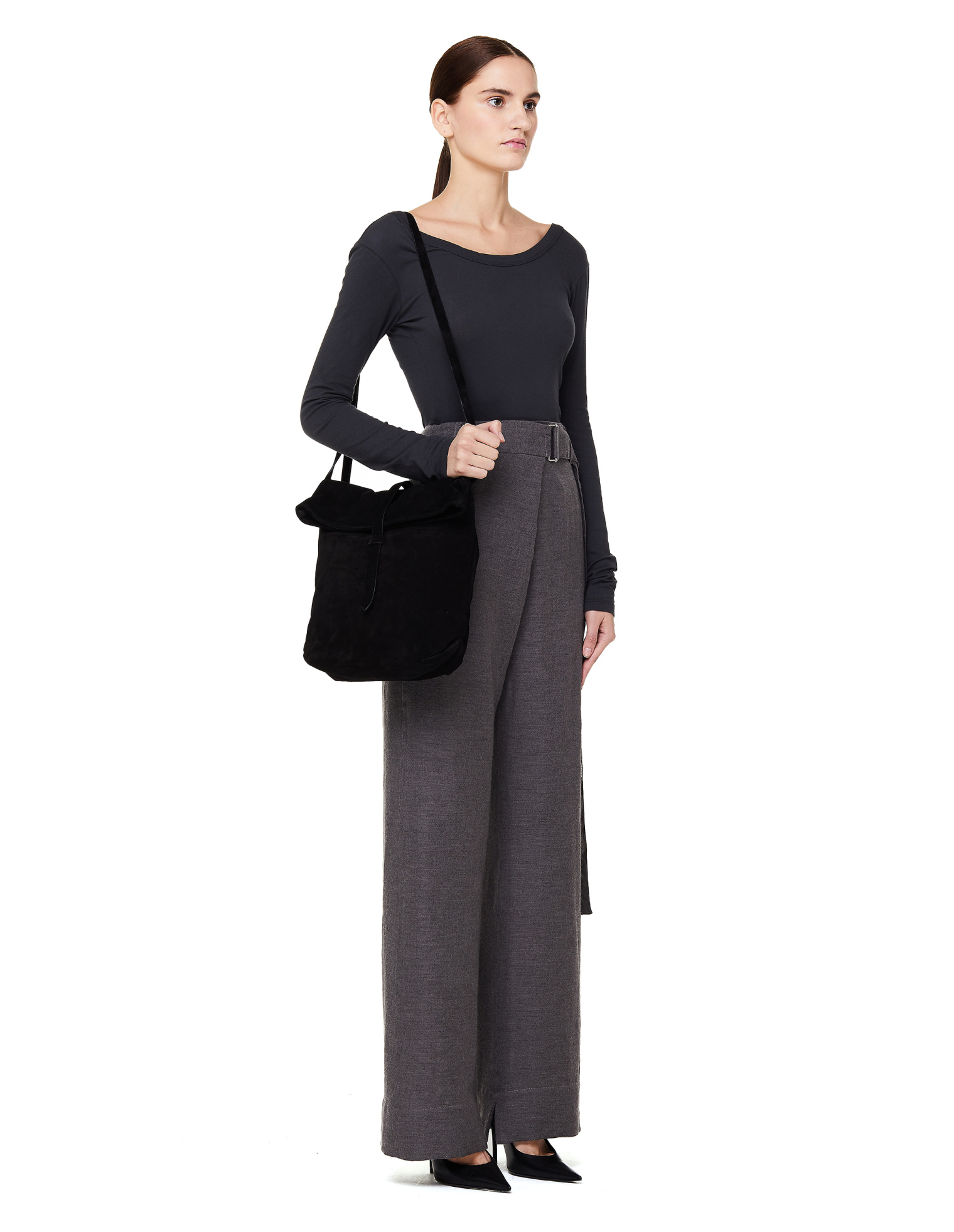 Ann Demeulemeester Замшевая сумка с клапаном