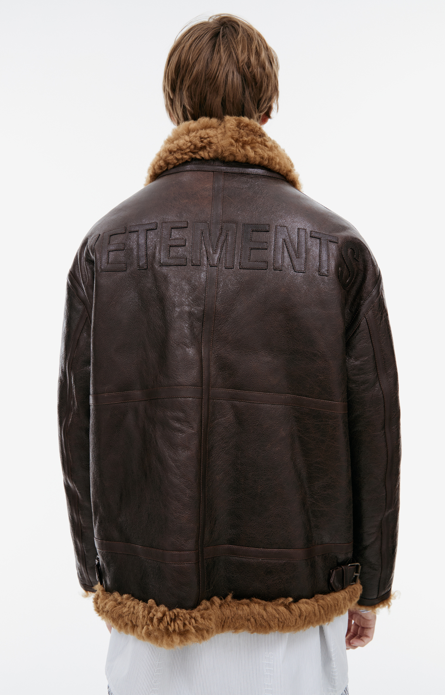 VETEMENTS Leather aviator jacket