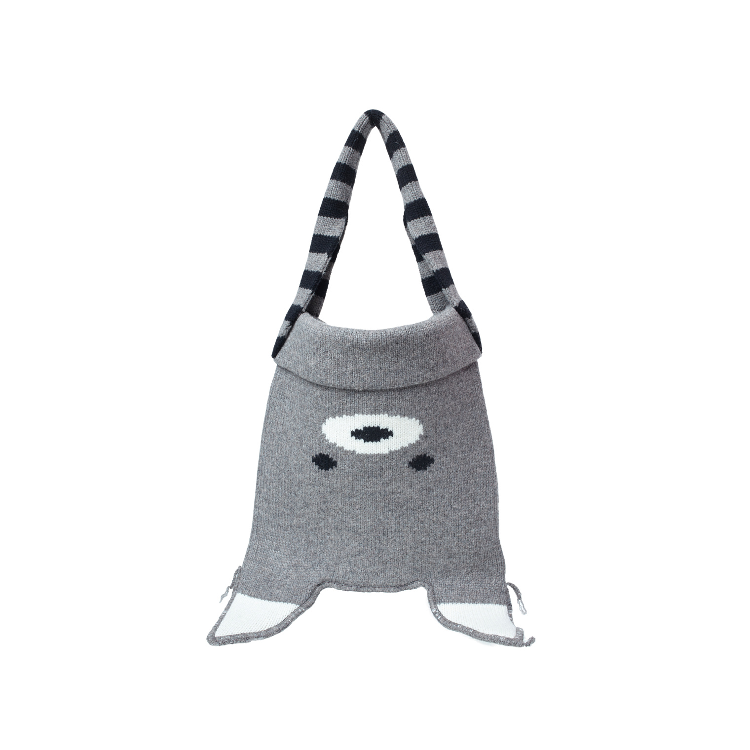 Buy CHARLES JEFFREY LOVERBOY men grey raccoon knitted bag for $231 online  on SV77, 32120602