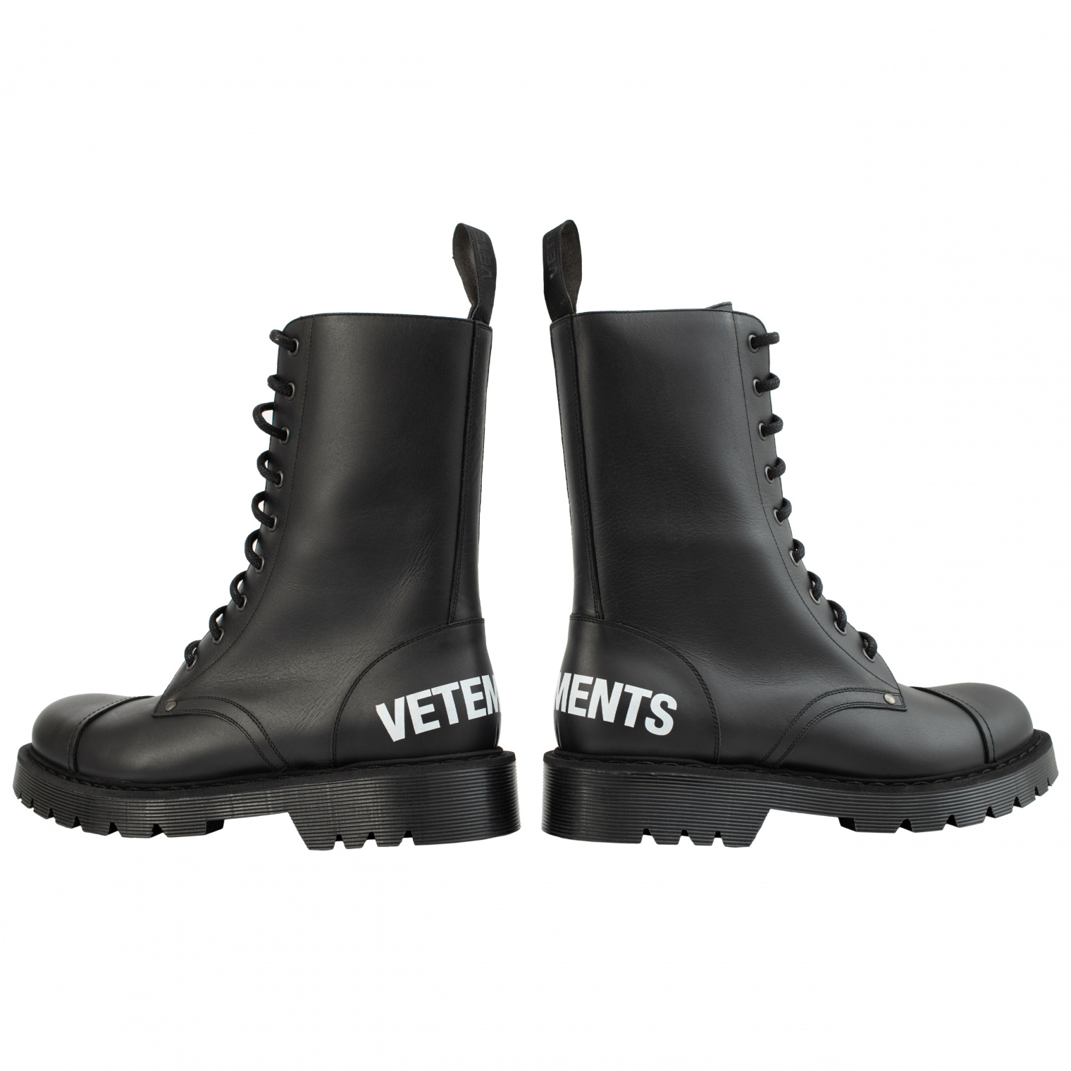 VETEMENTS Черные ботинки на шнуровке с логотипом