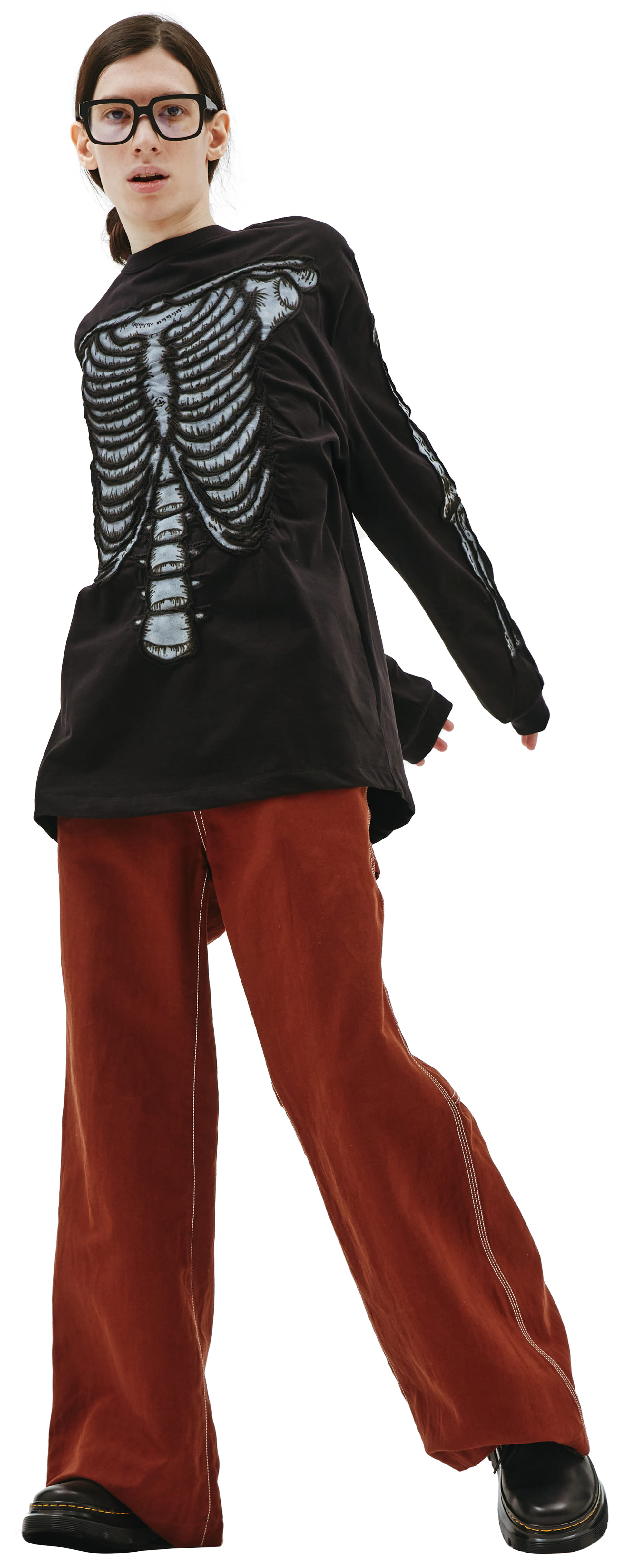 Doublet Skull shirring embroidery longsleeve