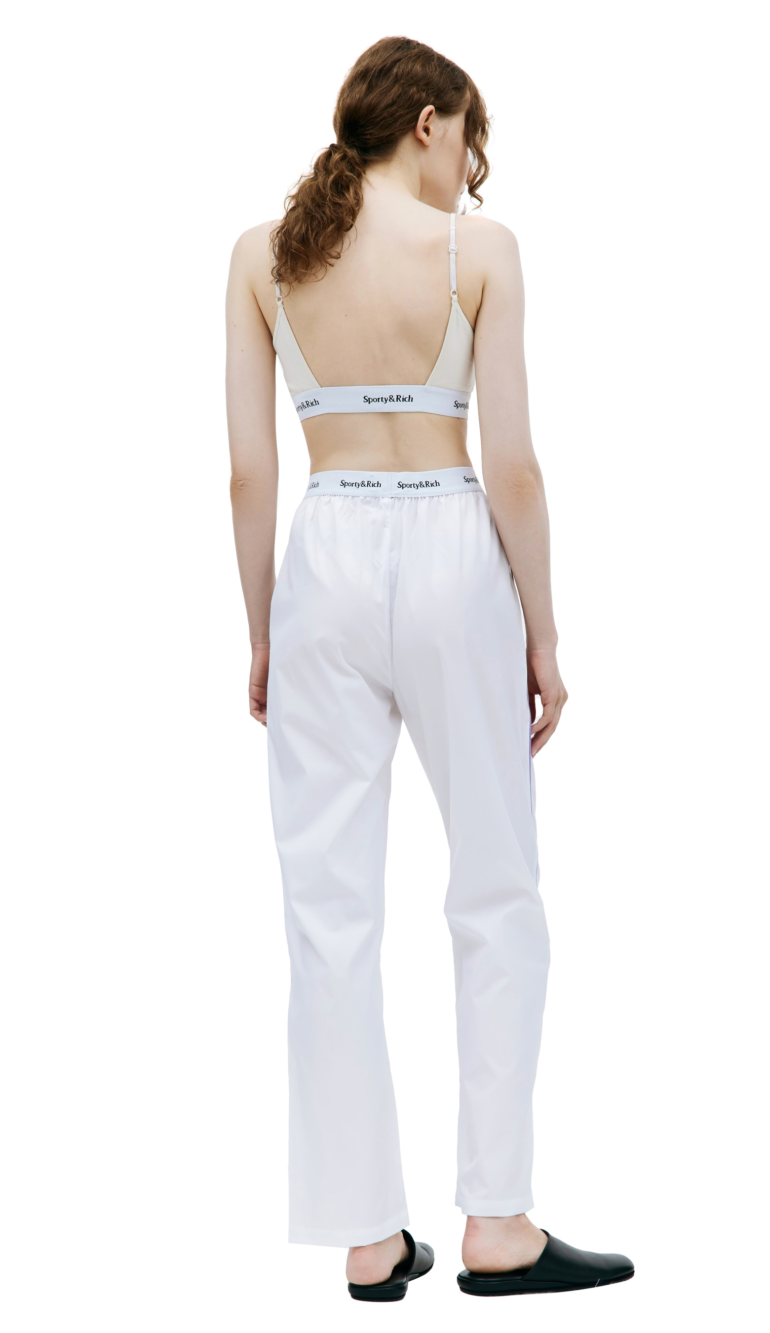 SPORTY & RICH White Serif pyjama trousers
