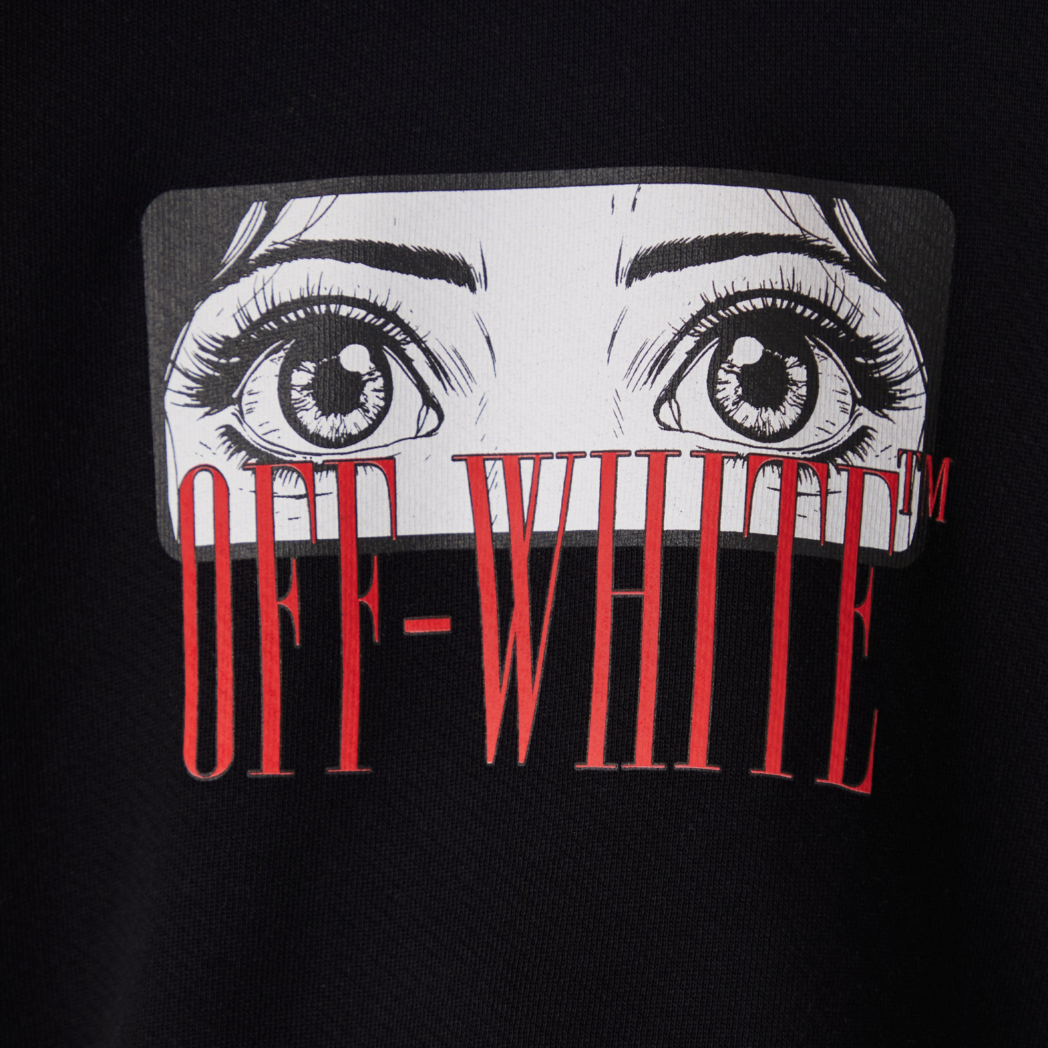 Off White Anime Eyes Crop Crewneck Swearshirt