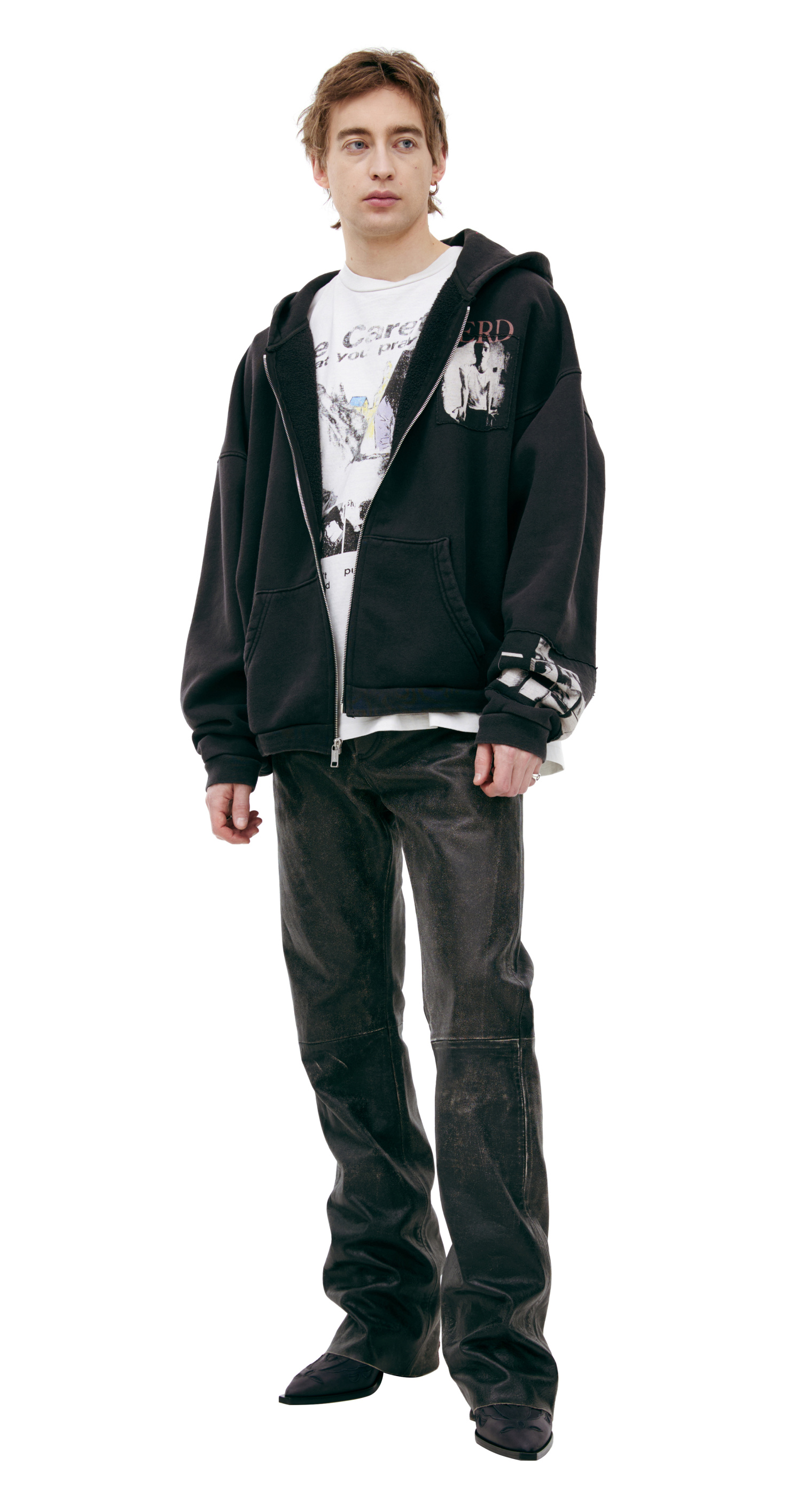 Enfants Riches Deprimes Black hoodie with patches