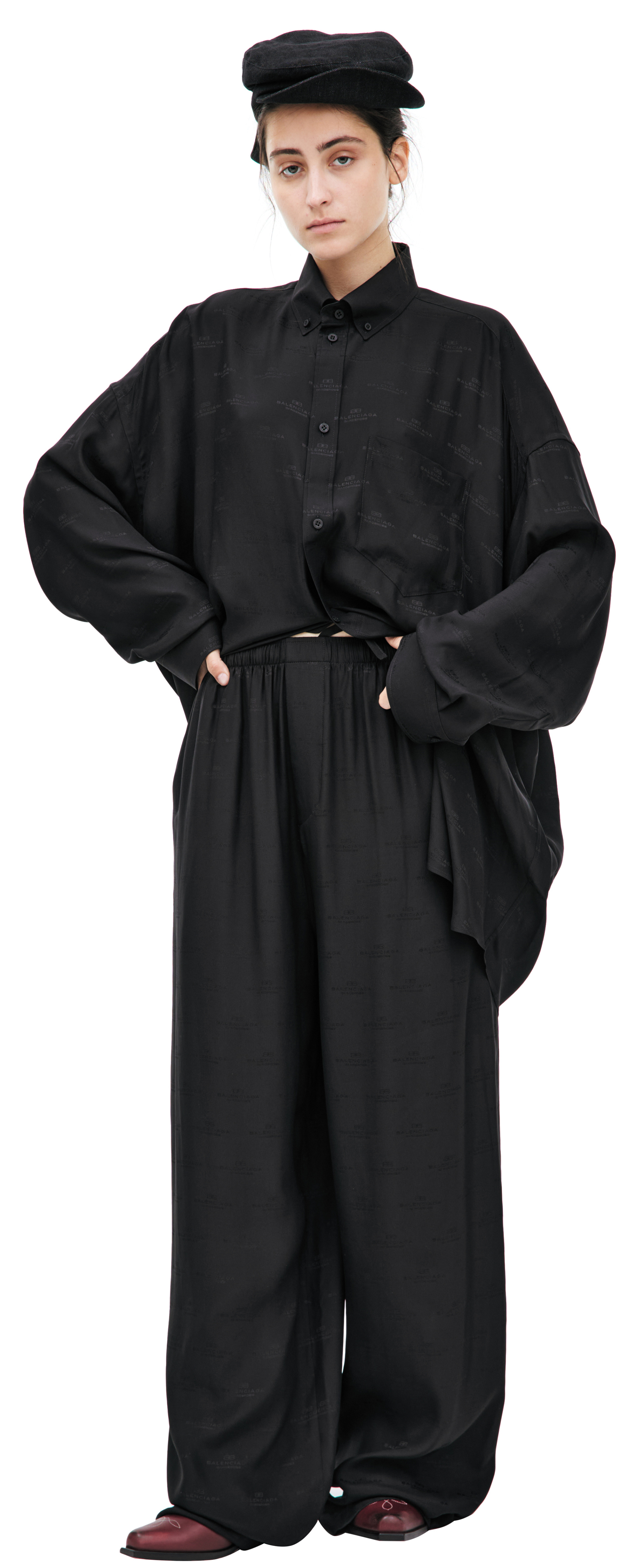 Balenciaga Black silk trousers