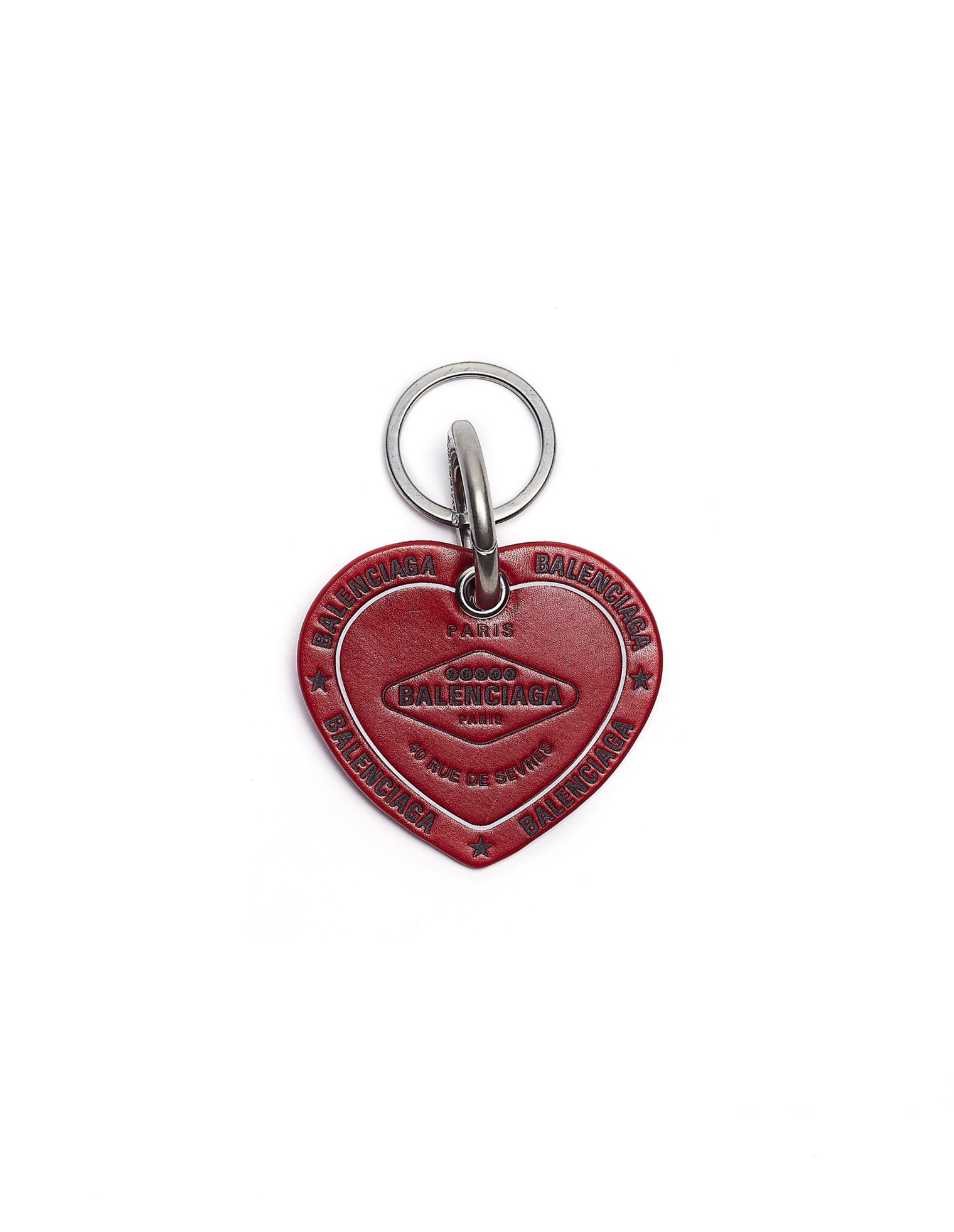 Balenciaga Красный кожаный брелок Casino Heart
