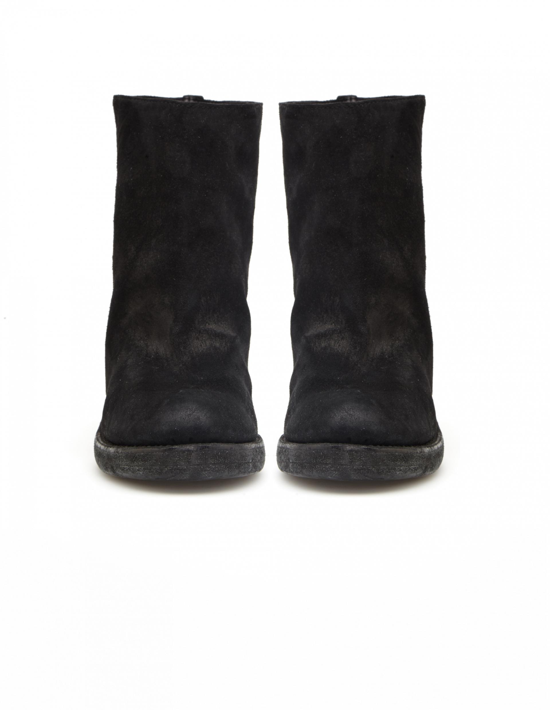 Guidi Wedge Heel Suede Ankle Boots
