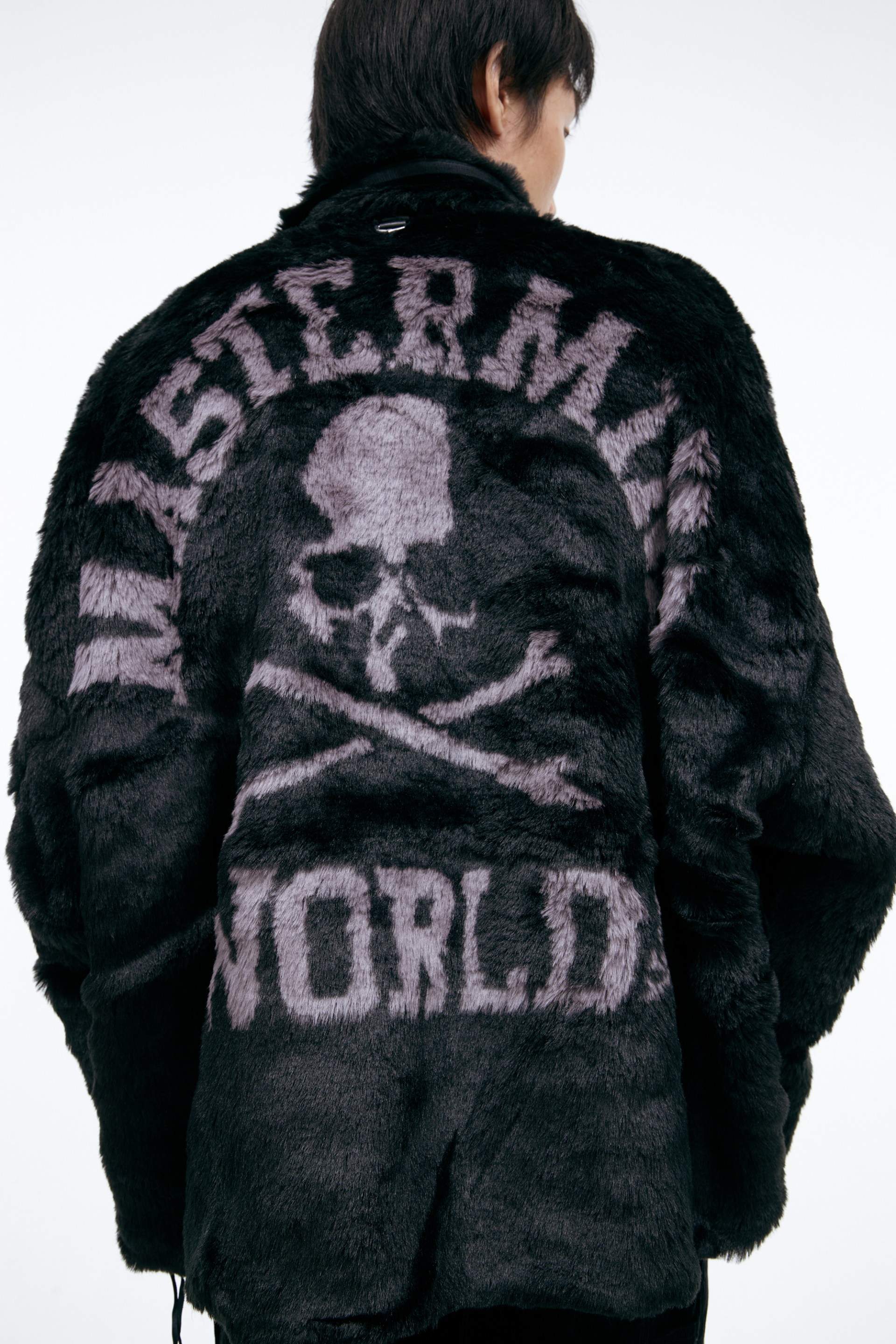 Mastermind WORLD Fur jacket with patch pocket