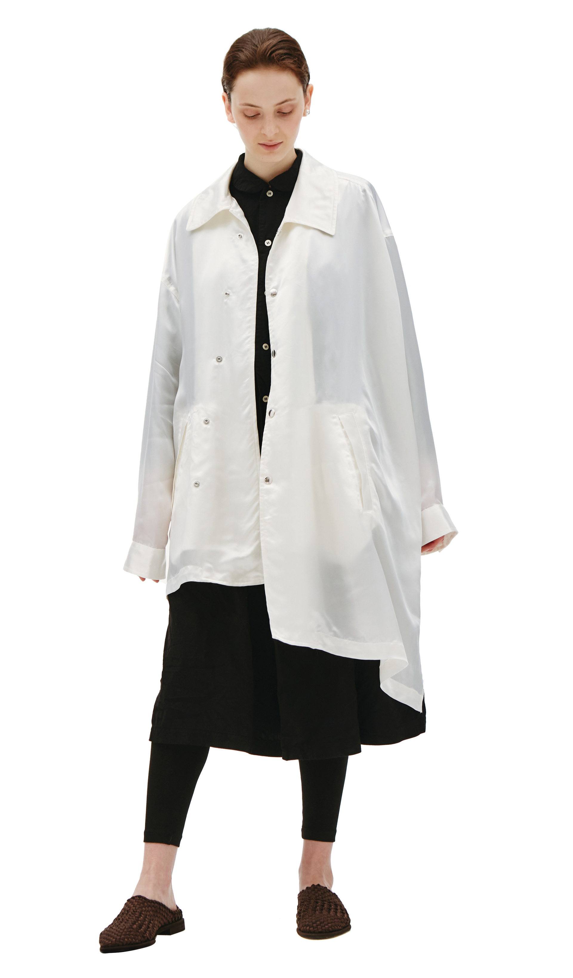 Comme des Garcons Homme plus Asymmetrical Flower Print Coat