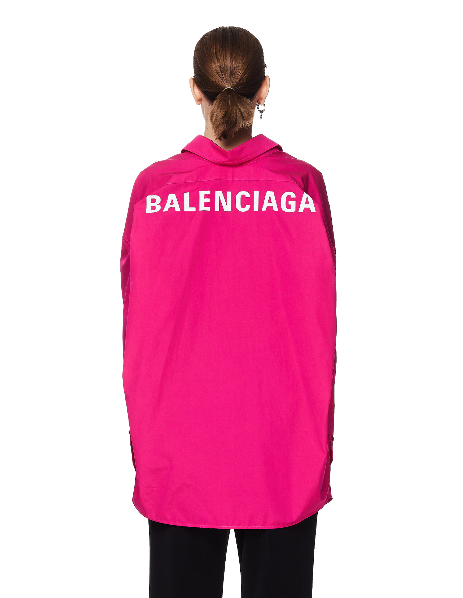 Balenciaga Fuchsia Cotton Cocoon Swing Shirt