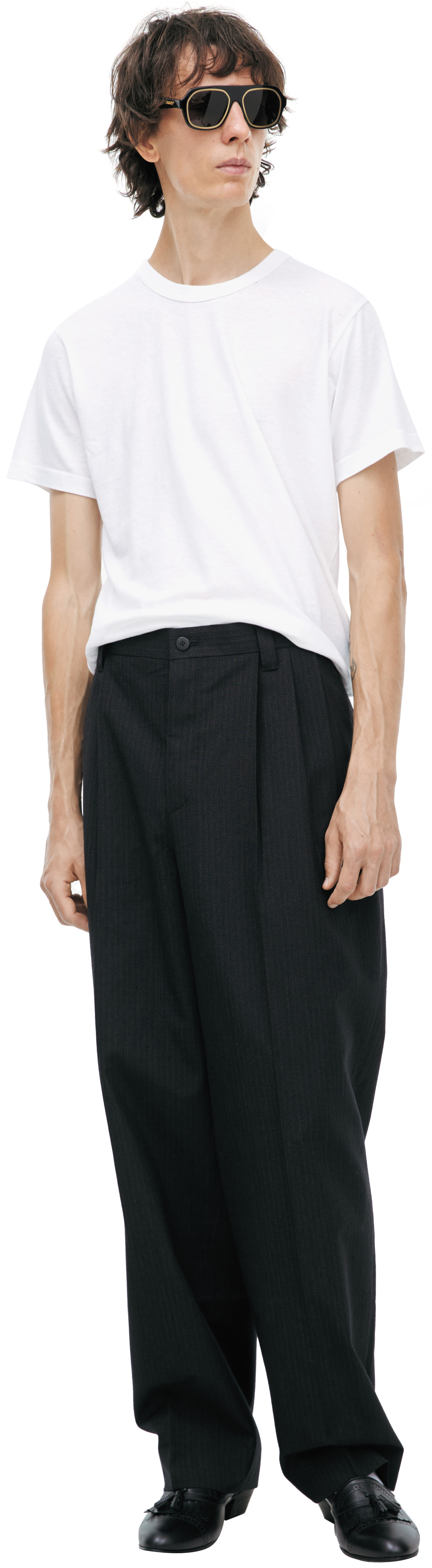 visvim Black wool trousers