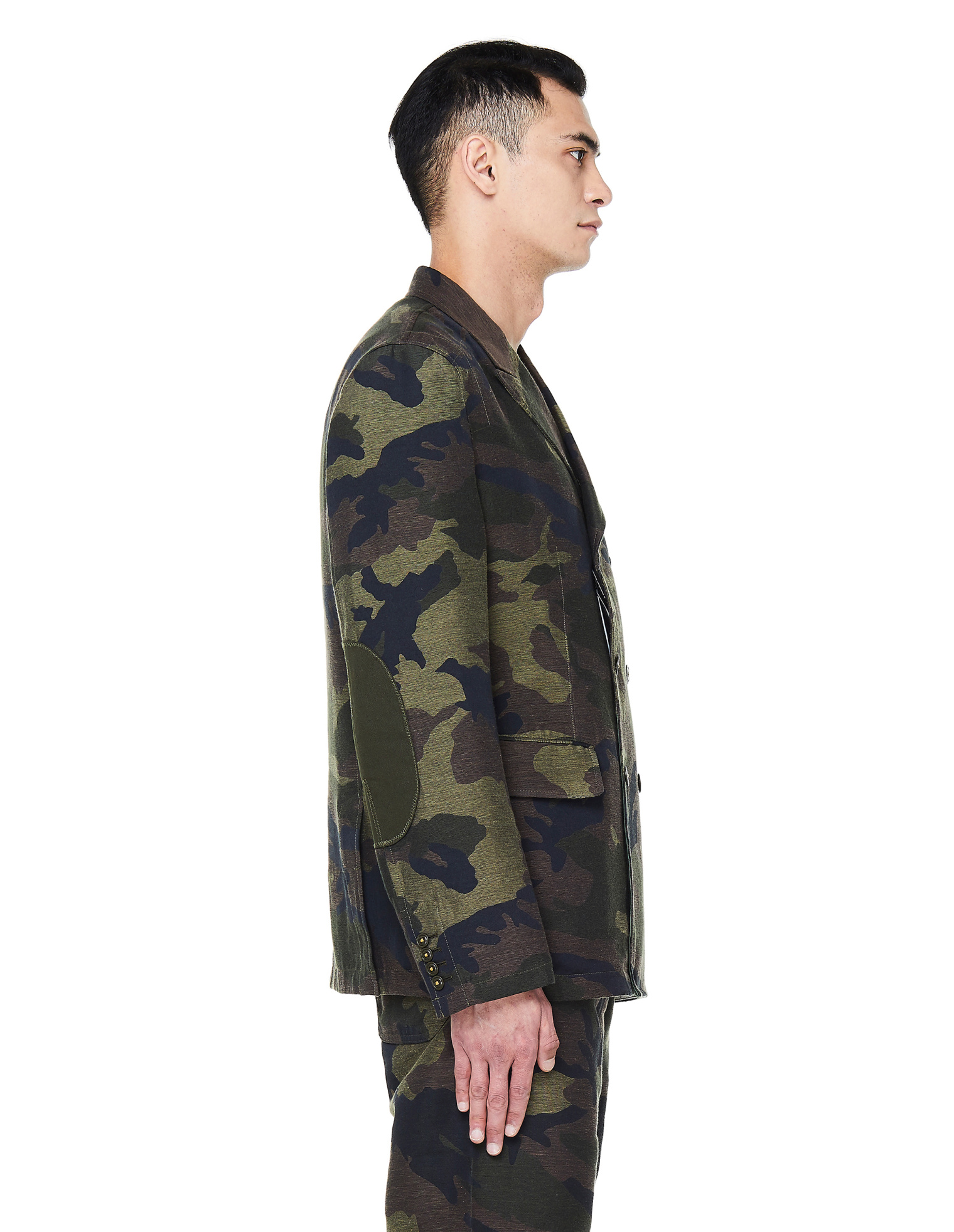 Junya Watanabe Double Breasted Jacquard Camo Jacket