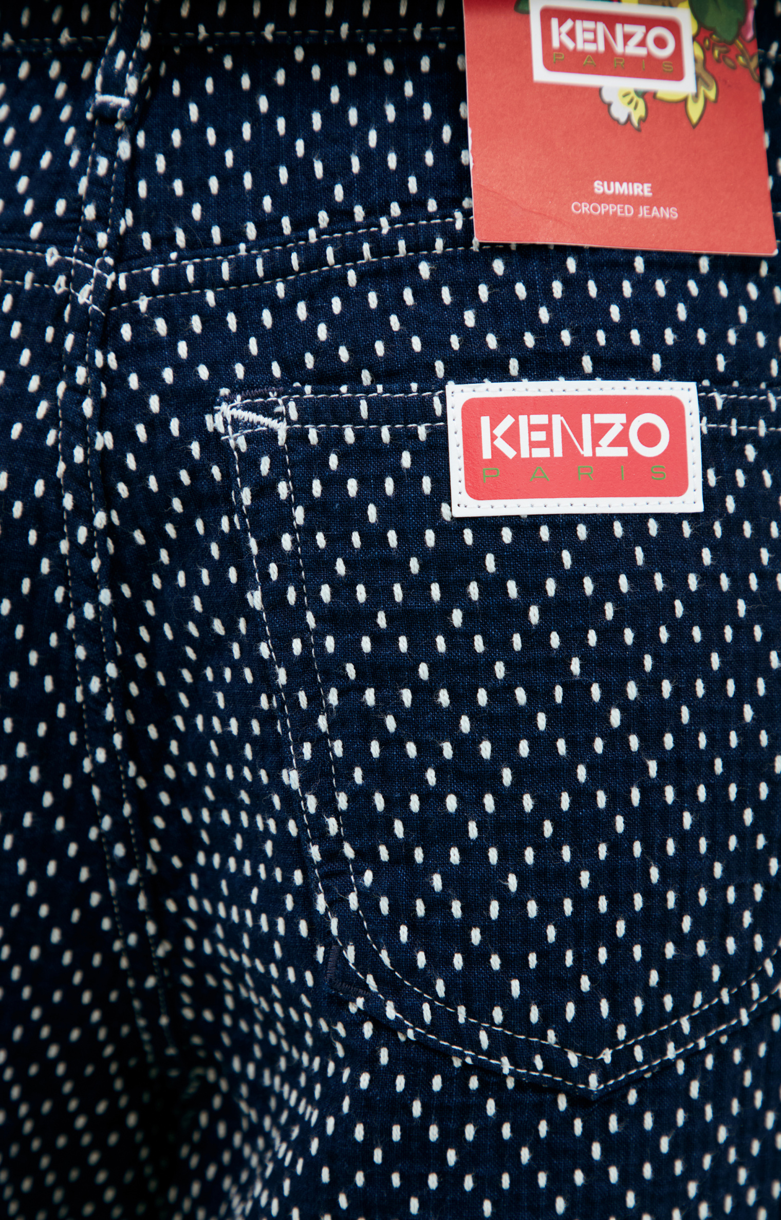 KENZO Синие джинсы с монопринтом