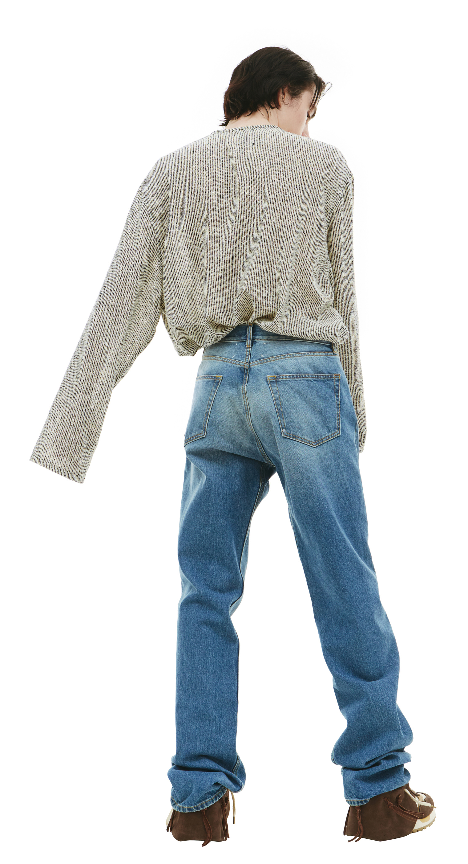 Buy Maison Margiela men blue straight leg jeans for $600 online on 