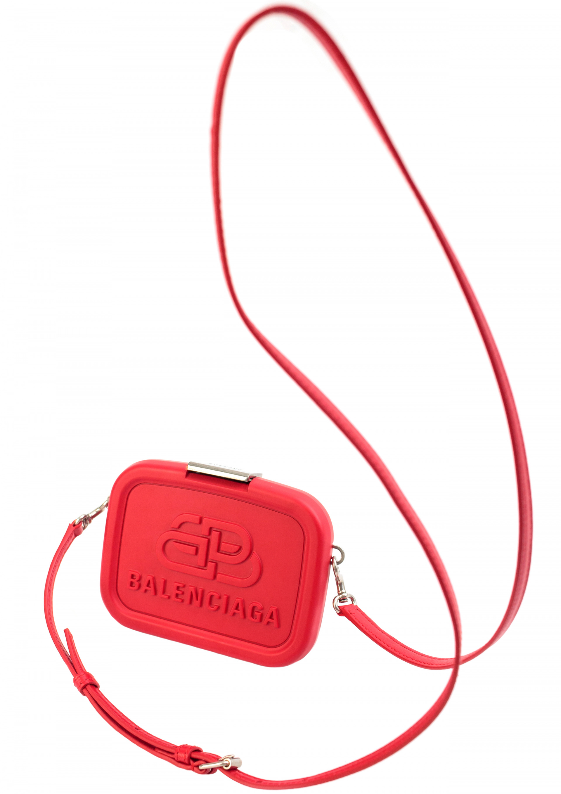 Balenciaga Красный клатч с ремешком и логотипом