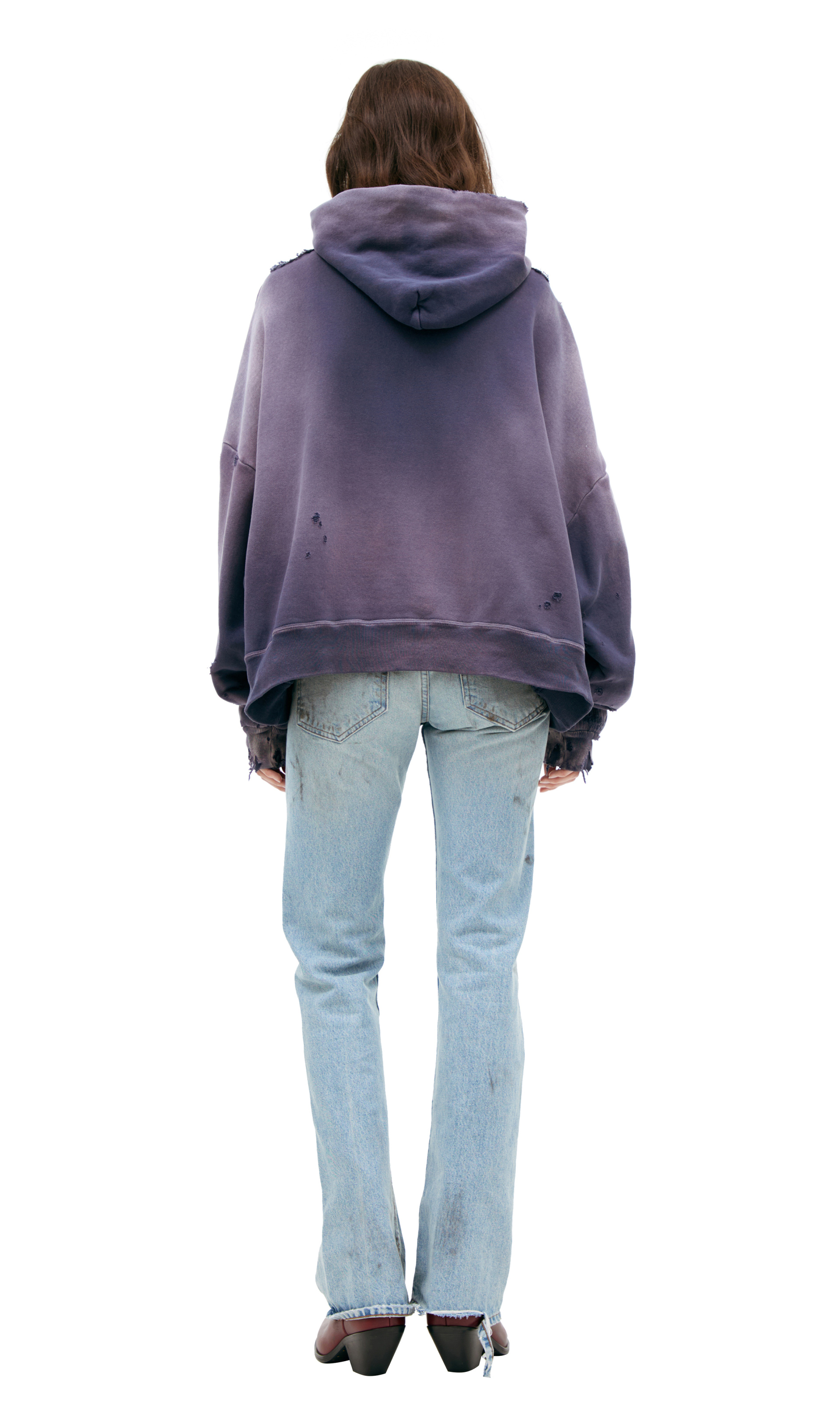 Saint Mxxxxxx Ripped hoodie with zipper