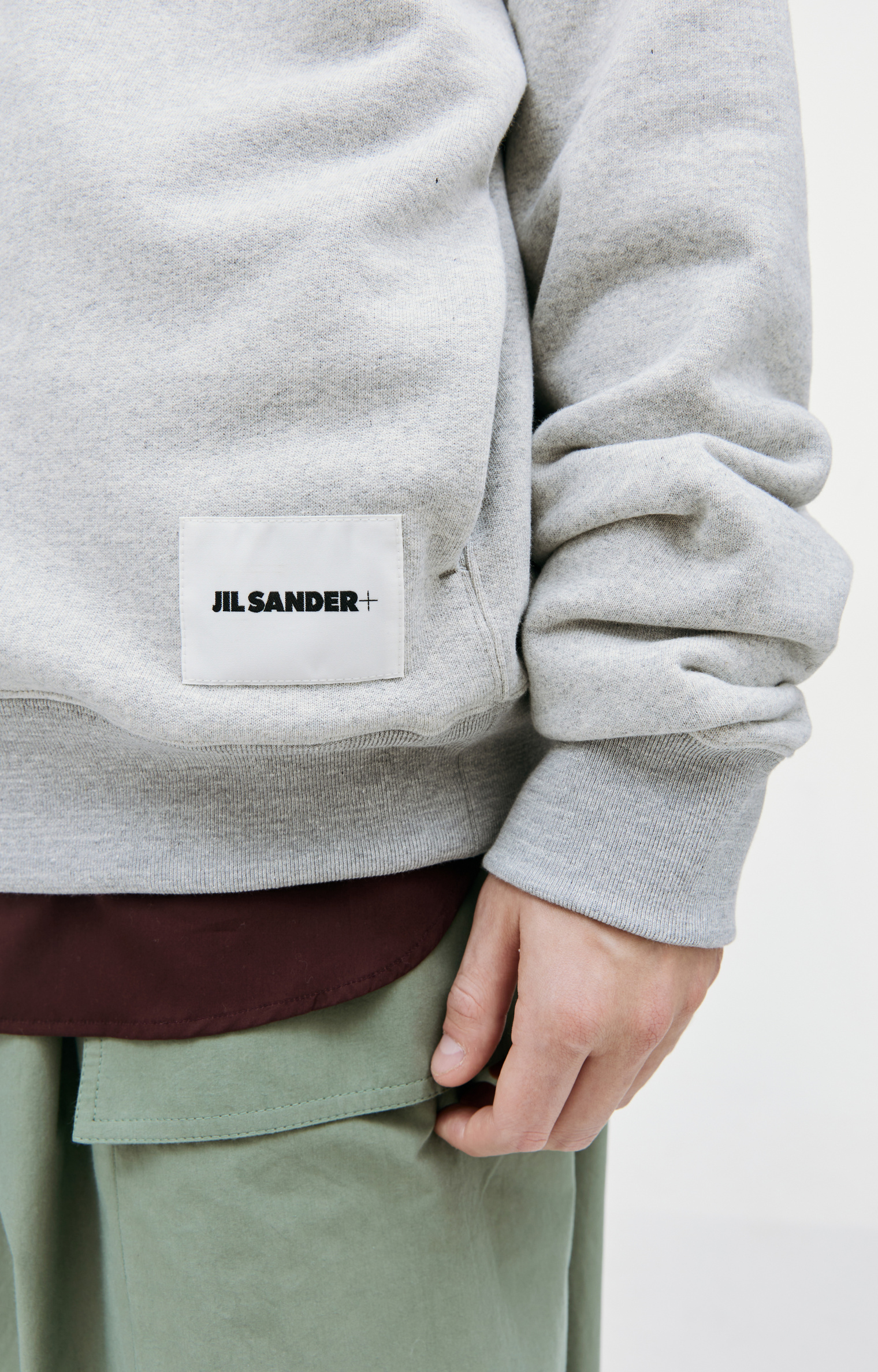 Jil Sander Grey zipped hoodie