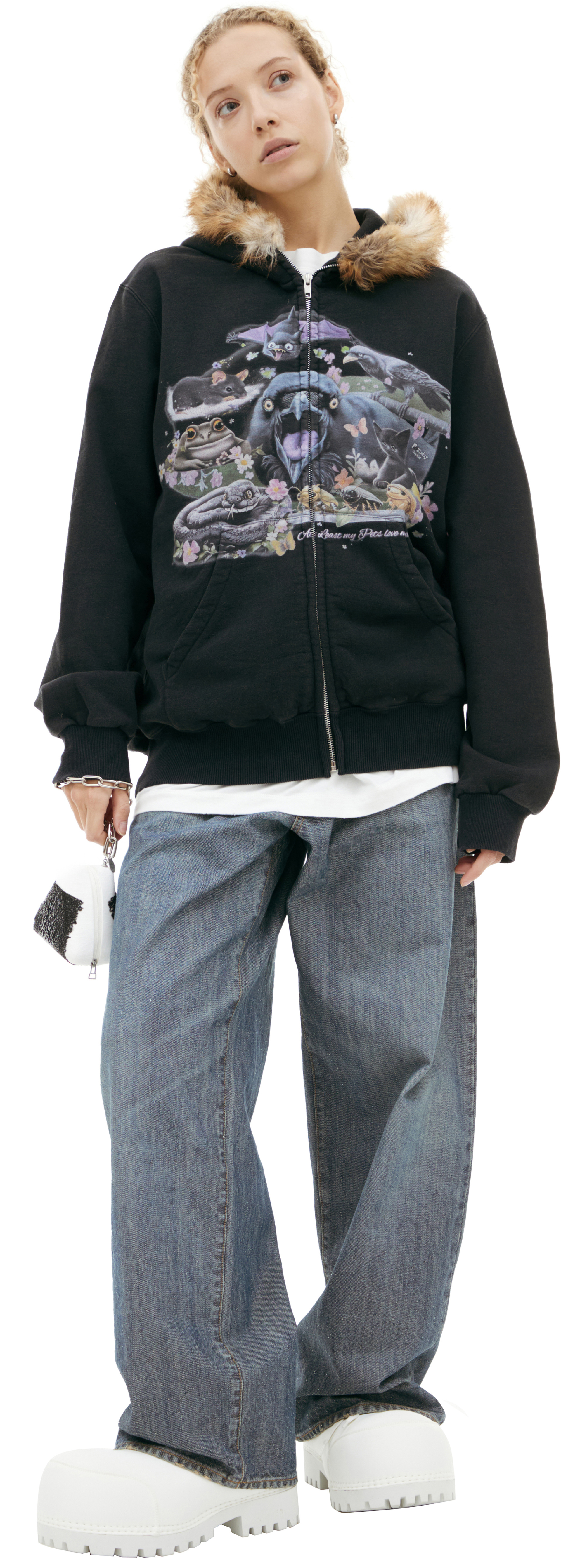 Doublet Hoodie with fur hood