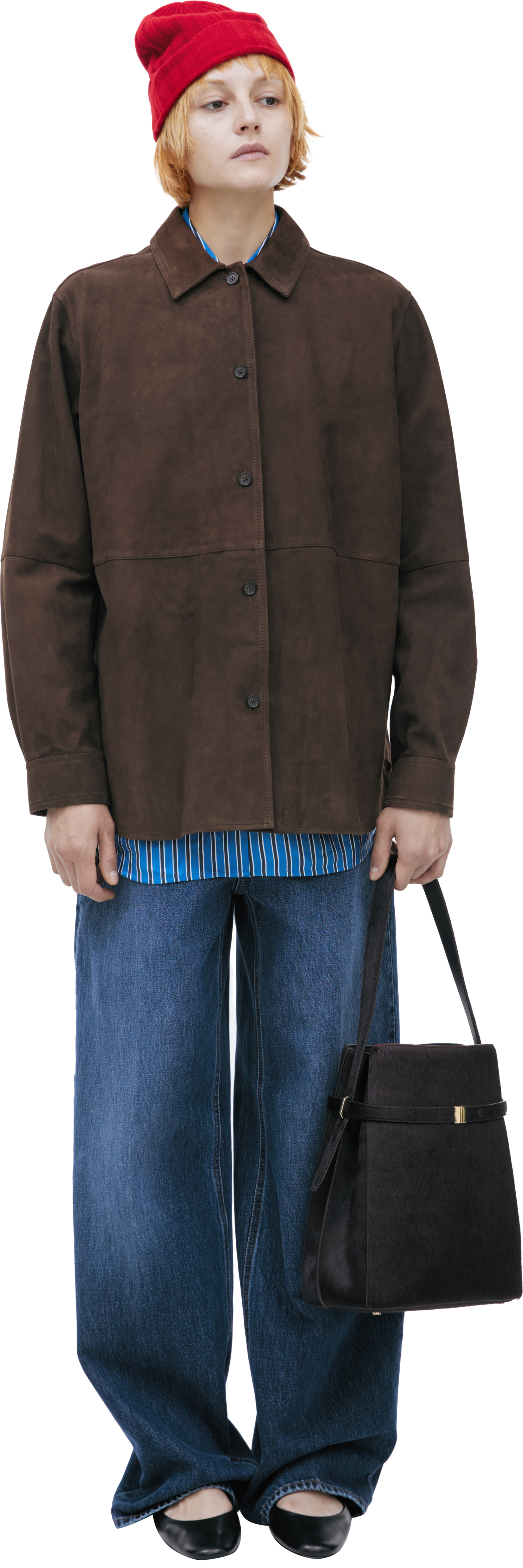 TOTEME Dark brown suede shirt
