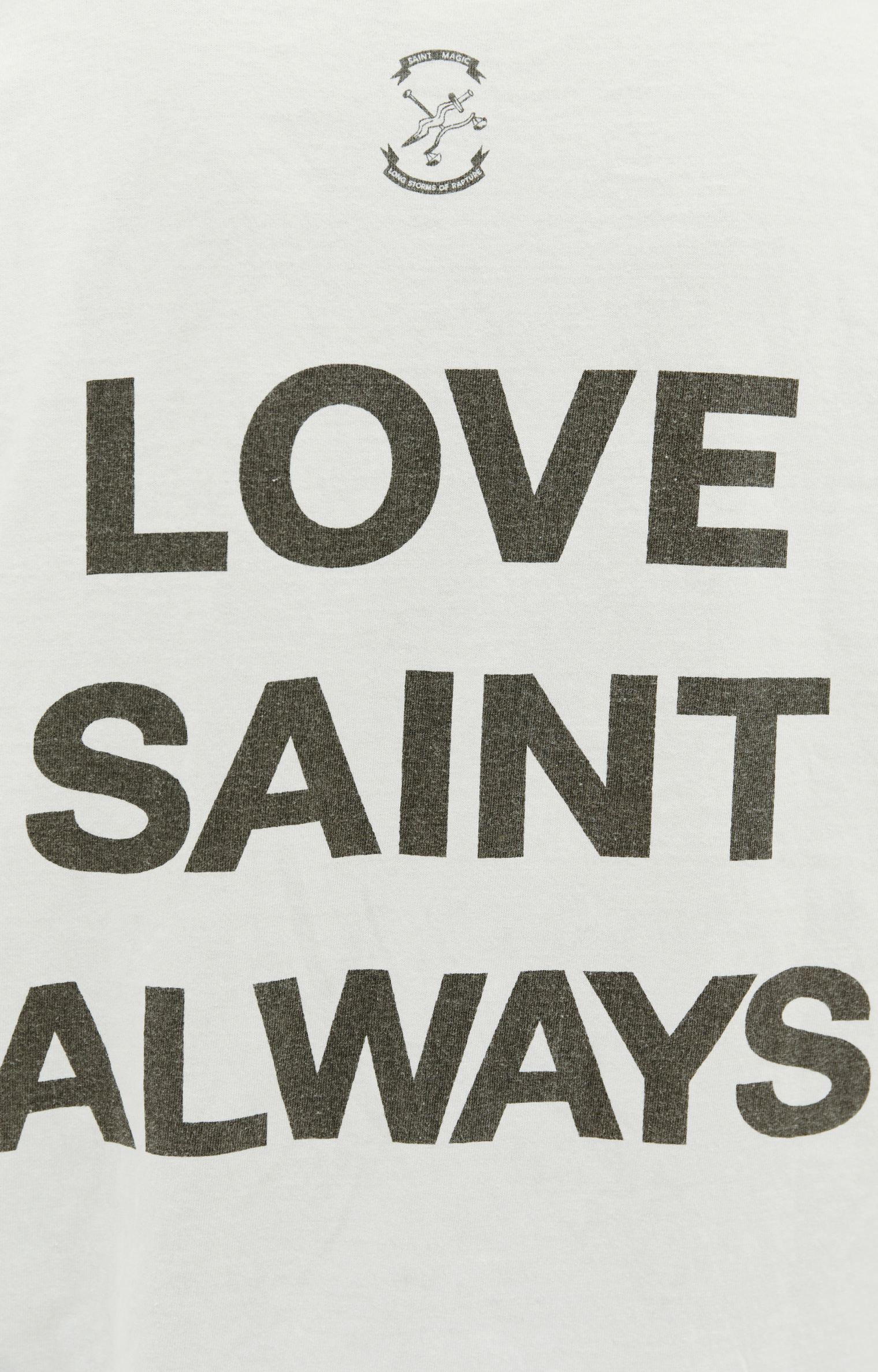 Saint Michael Белая футболка с принтом Hate saint