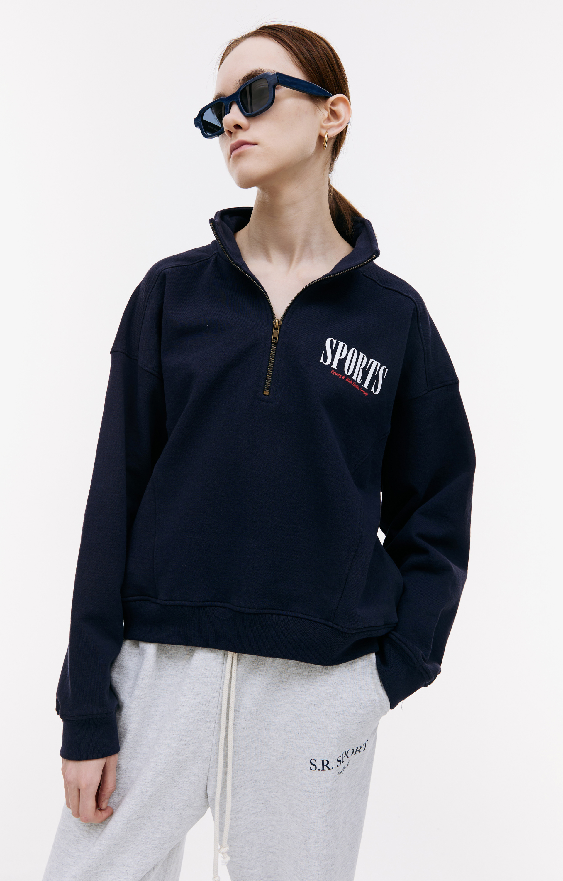 SPORTY & RICH Zip up sweatshirt