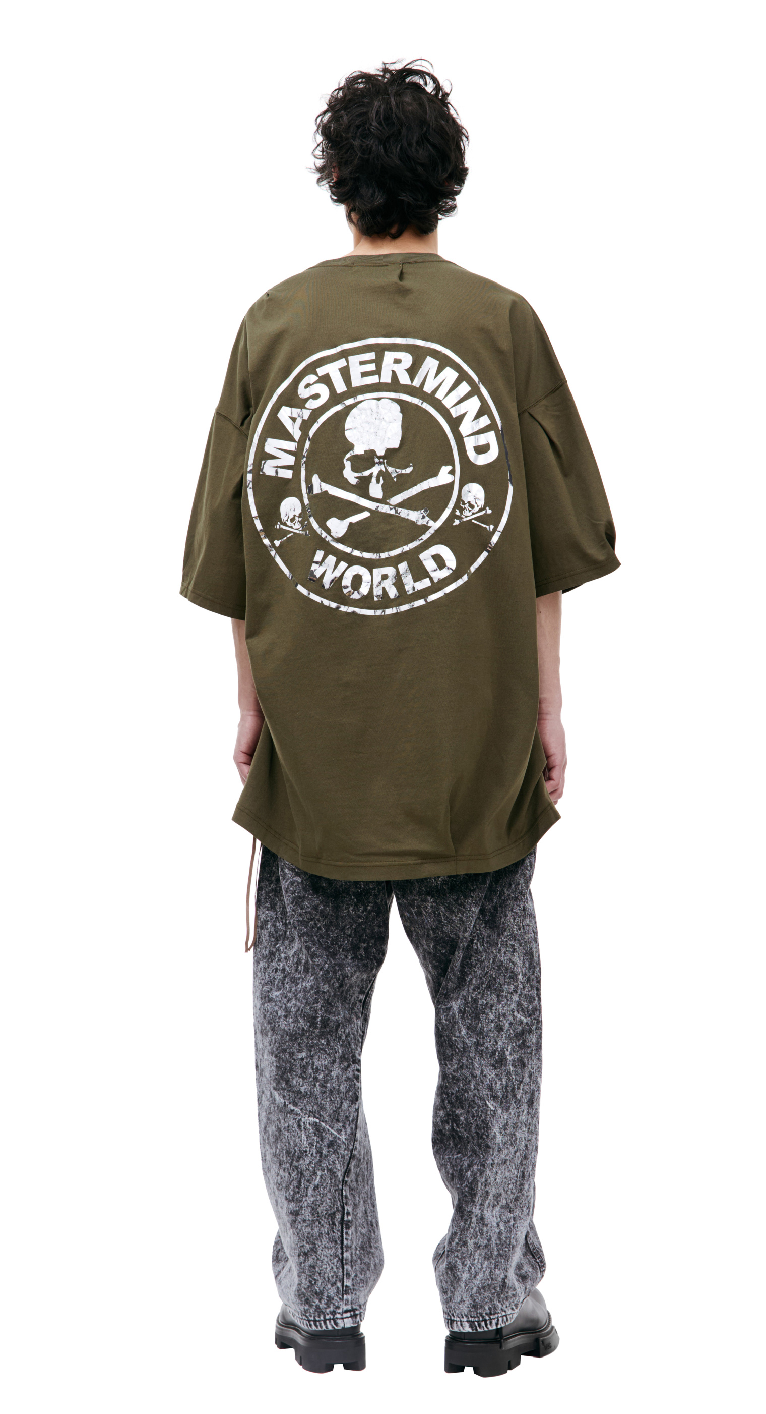 Mastermind WORLD Khaki logo printed t-shirt