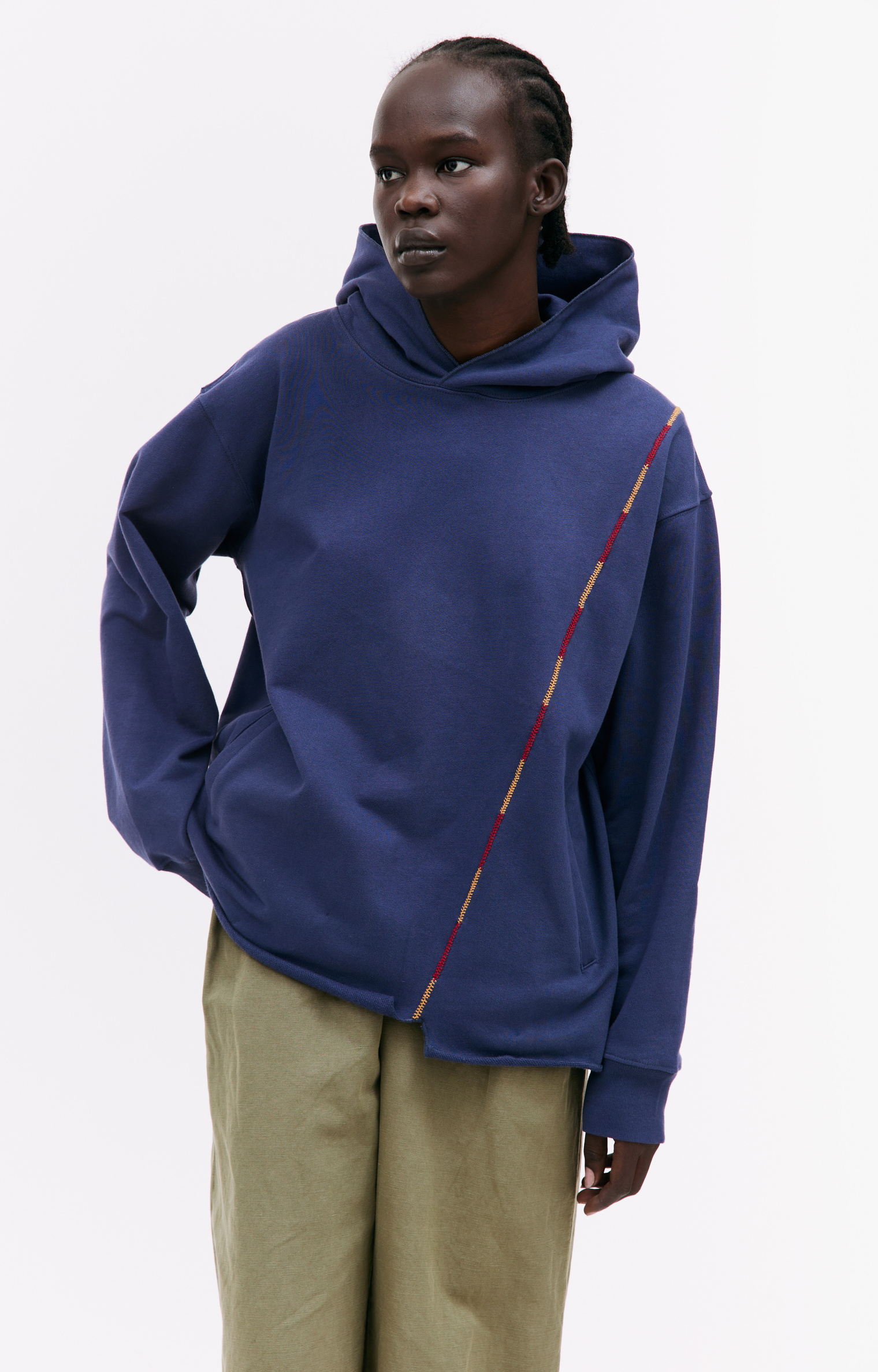 KARU RESEARCH Blue embroidered hoodie