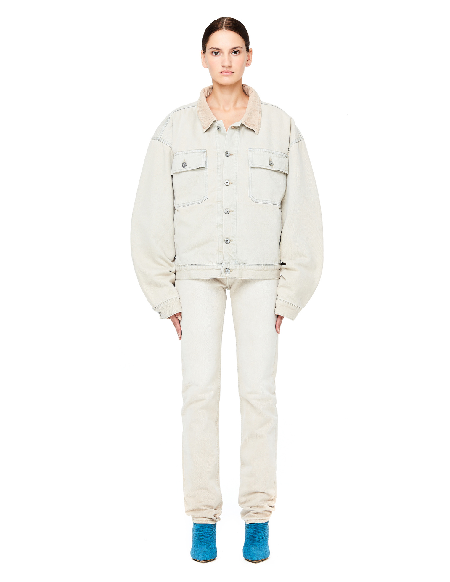 Yeezy Flannel Lined Oversized Denim Jacket