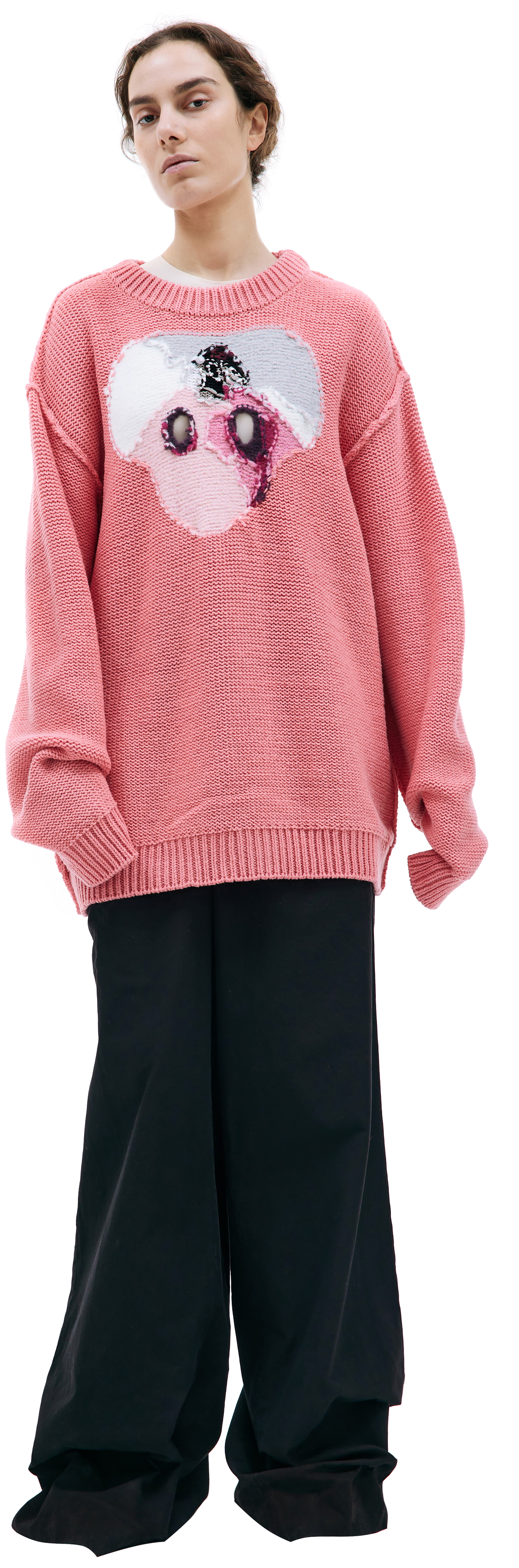 Doublet Pink intarsia sweater