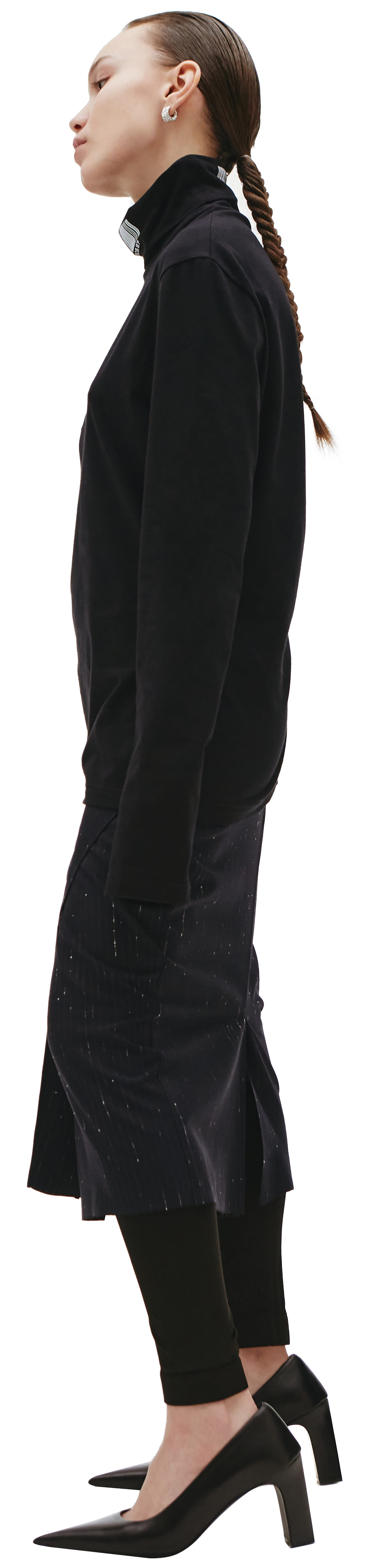 VTMNTS Black logo turtleneck