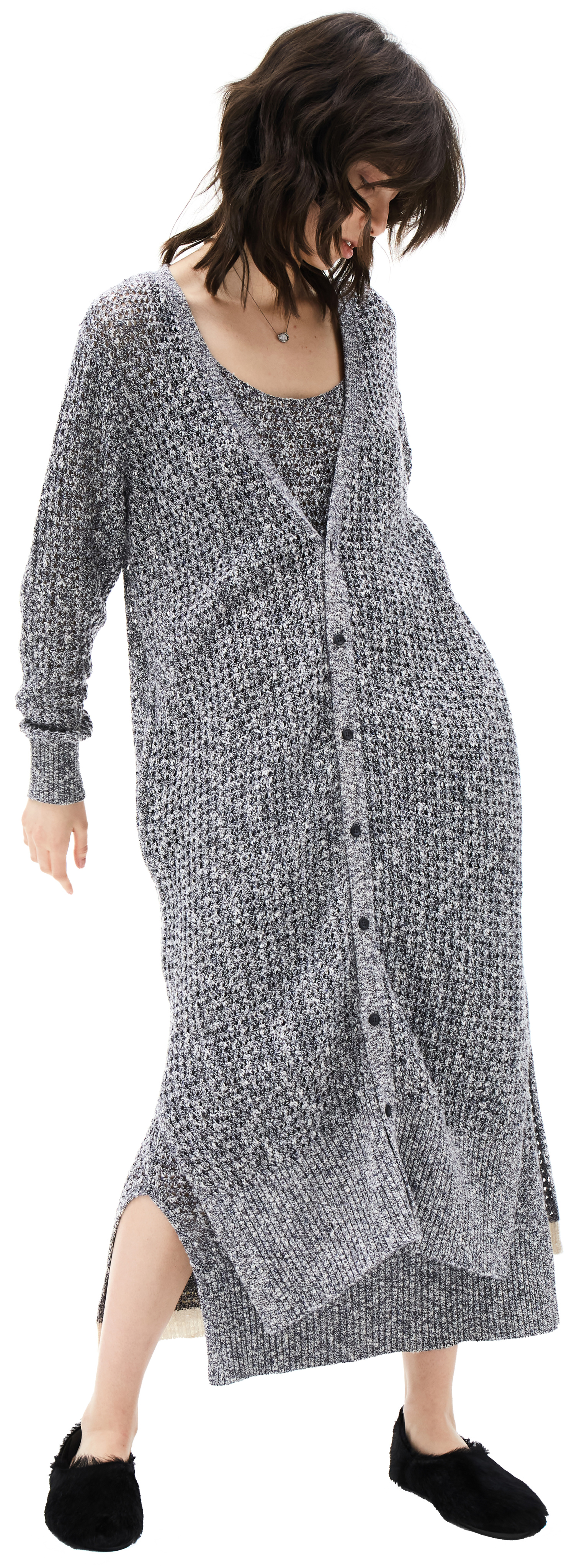 Y\'s Linen & Cotton Grey Cardigan