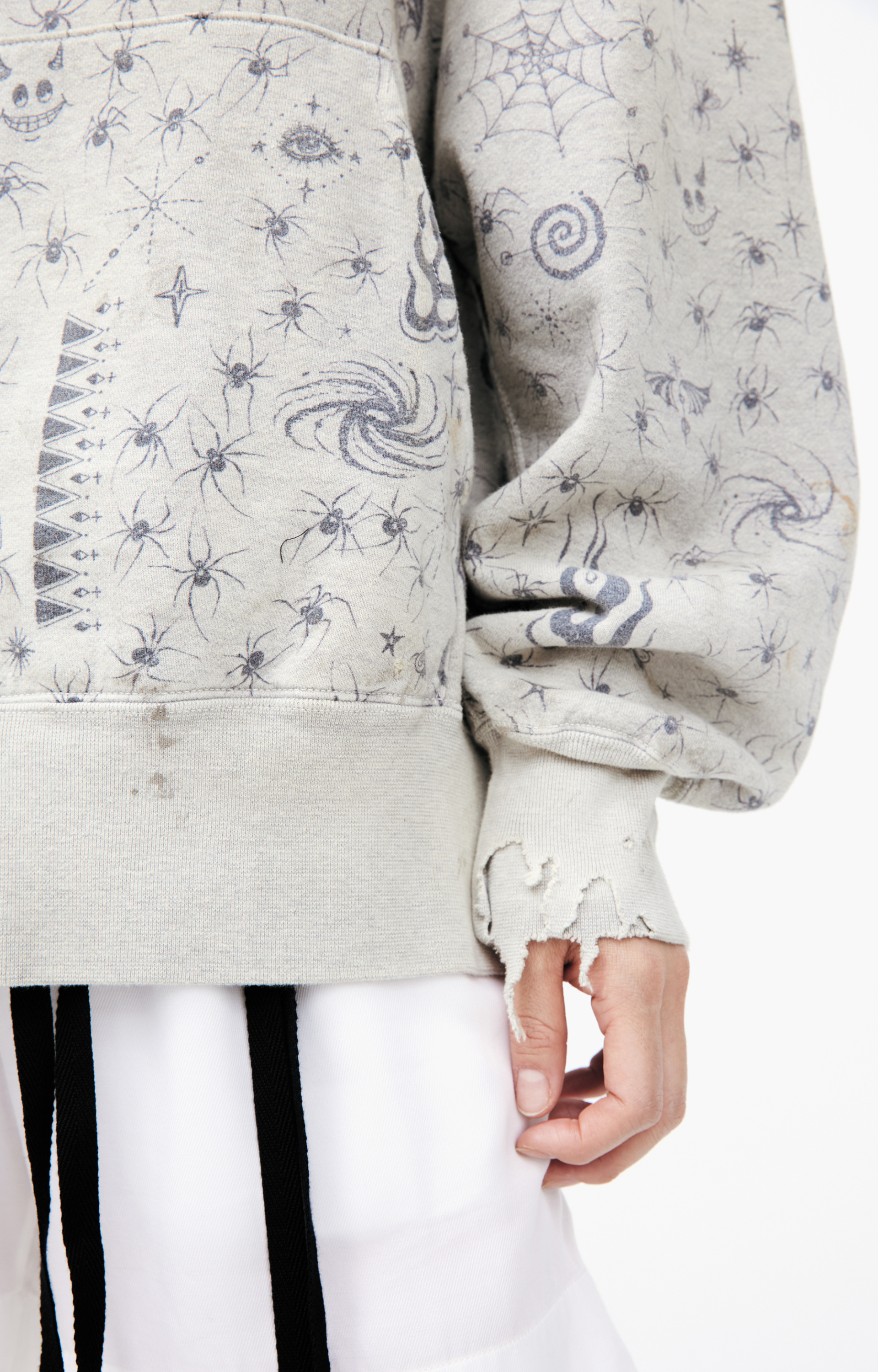 Saint Mxxxxxx Grey monoprint hoodie