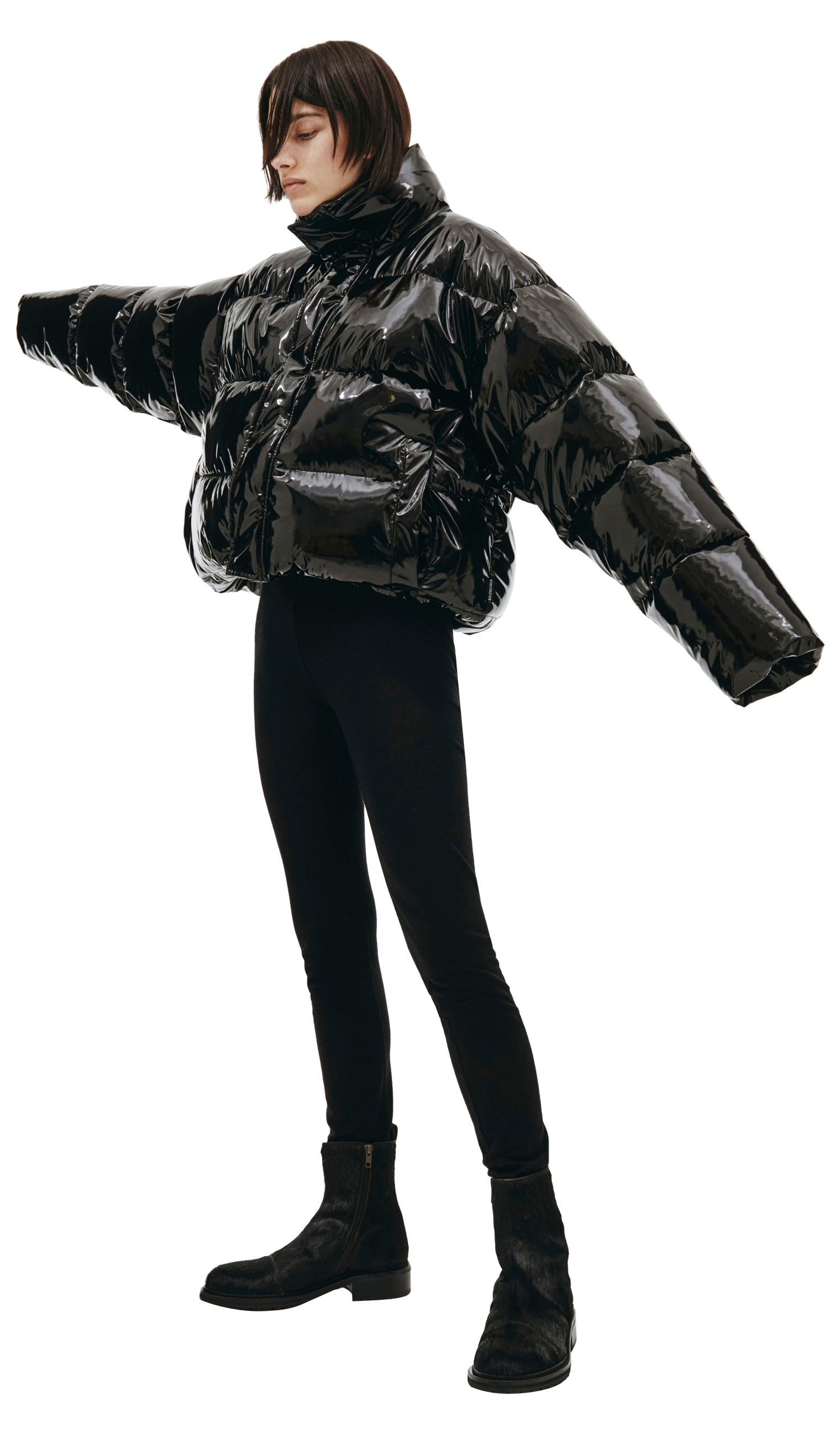 Balenciaga Black Cropped Puffer