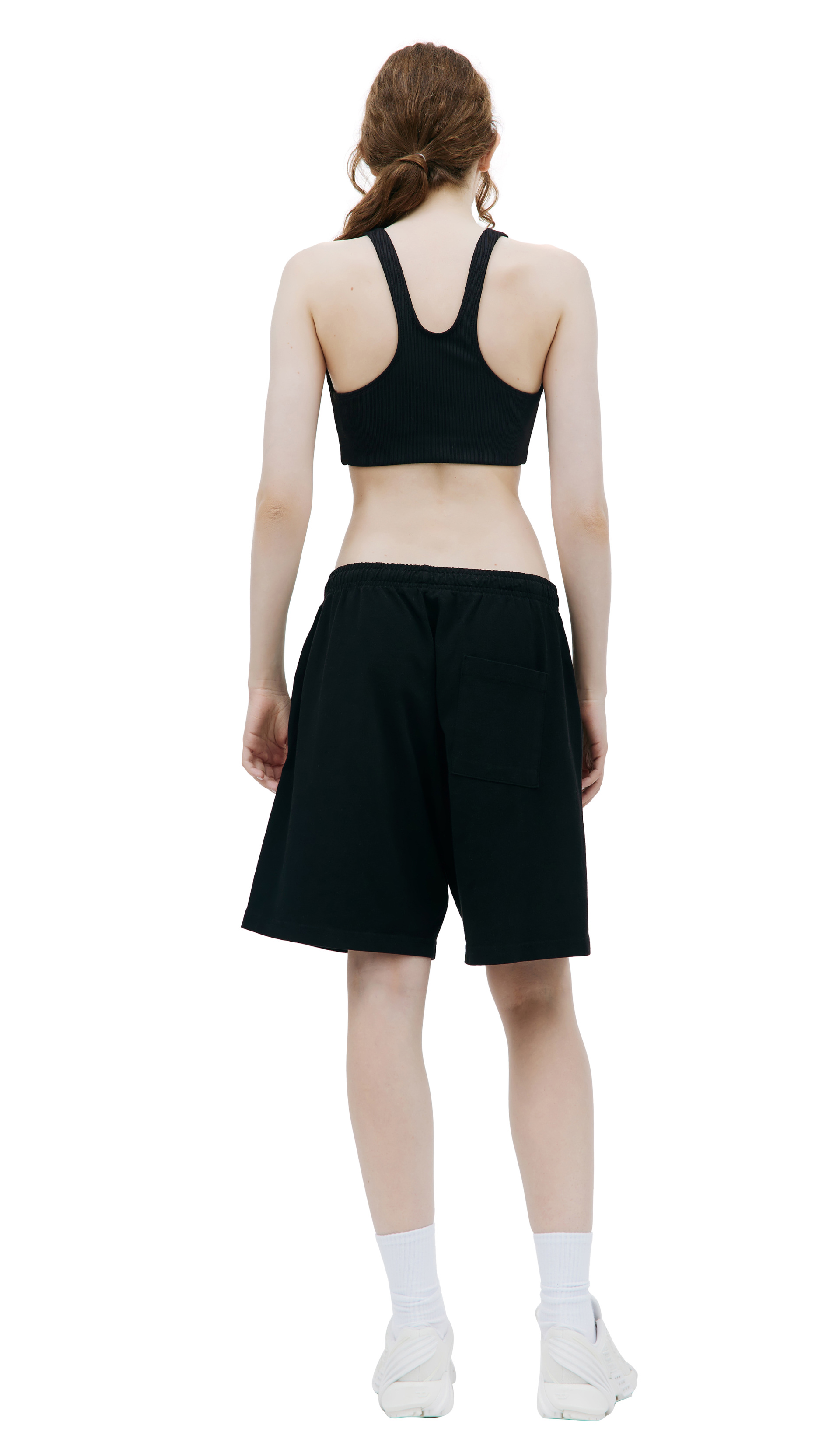 SPORTY & RICH Black Cursive shorts