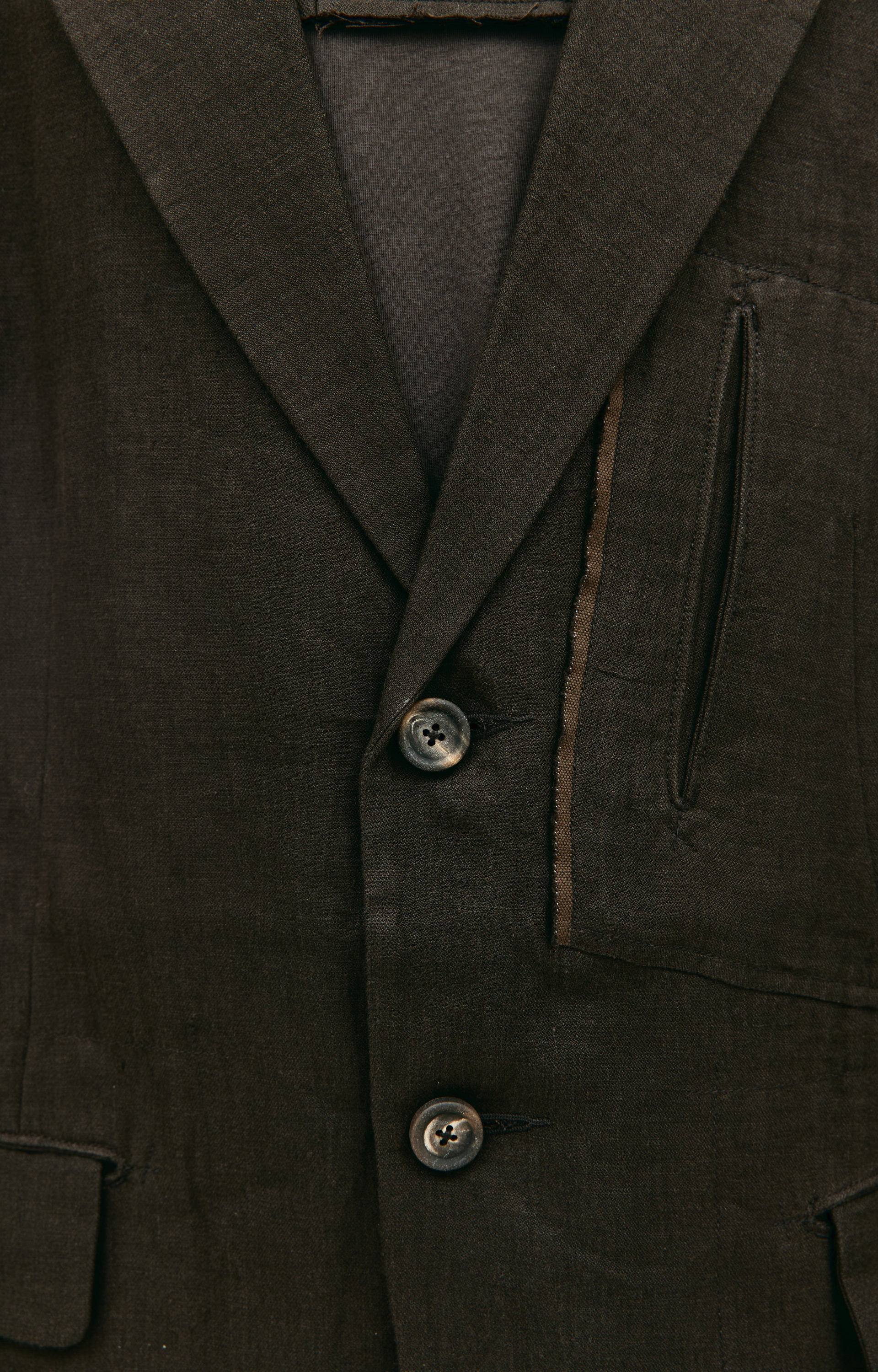 Ziggy Chen Linen blazer with pockets