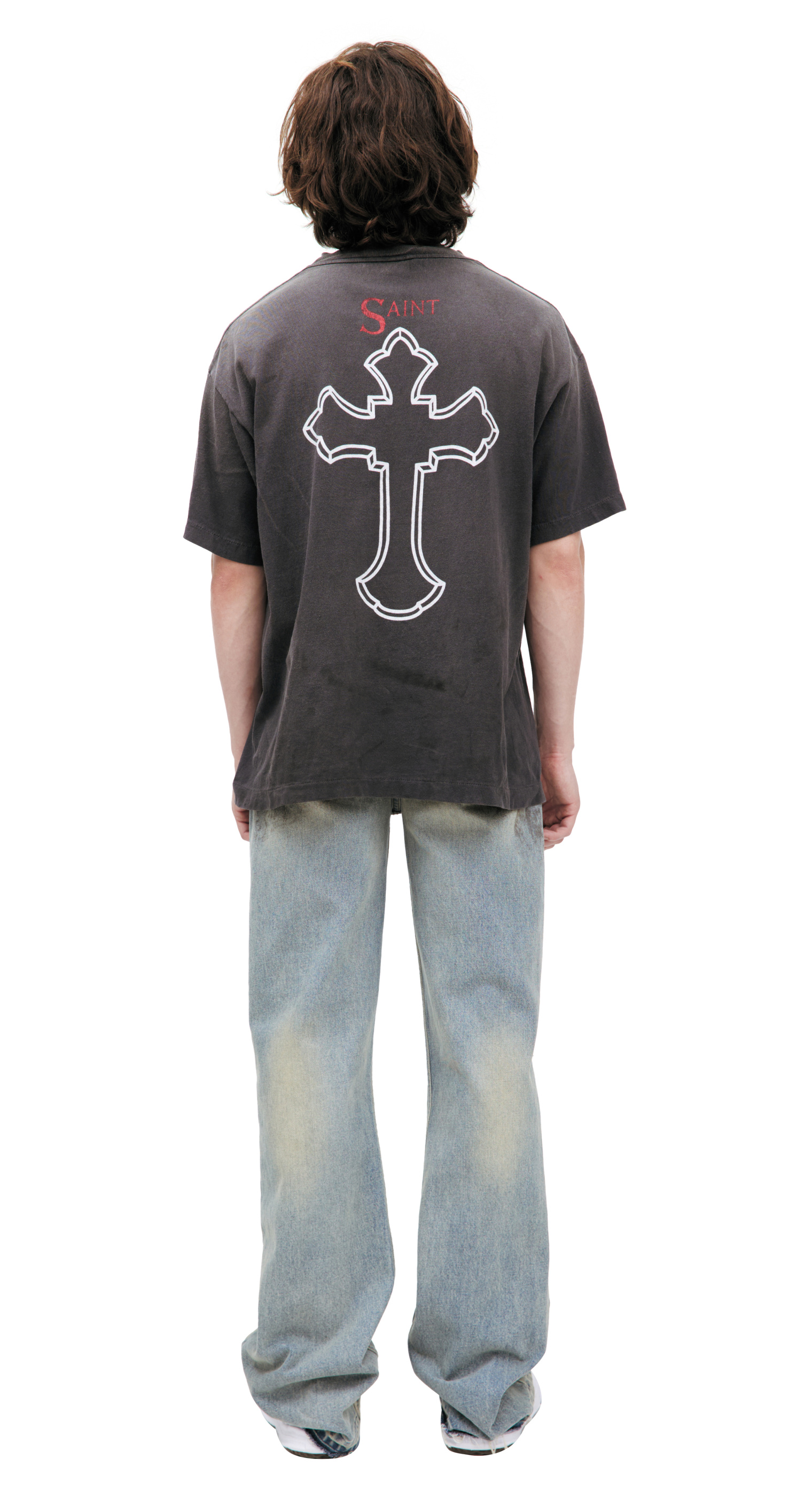 Saint Mxxxxxx Grey T-shirt with \'2PAC\' print