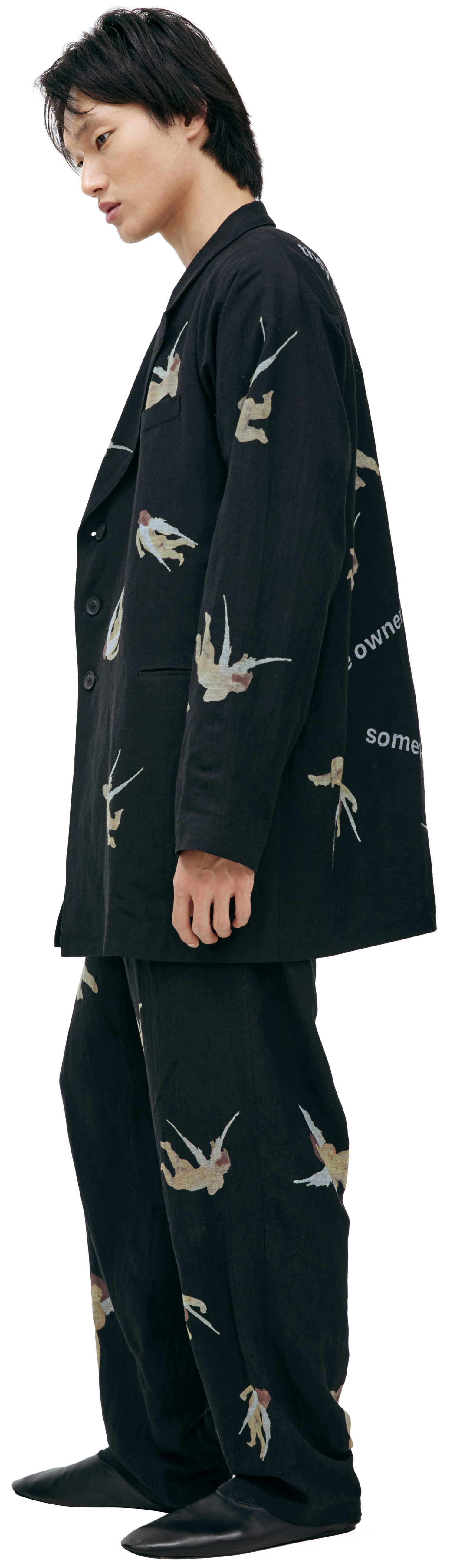 Yohji Yamamoto Monoprint single-breasted blazer