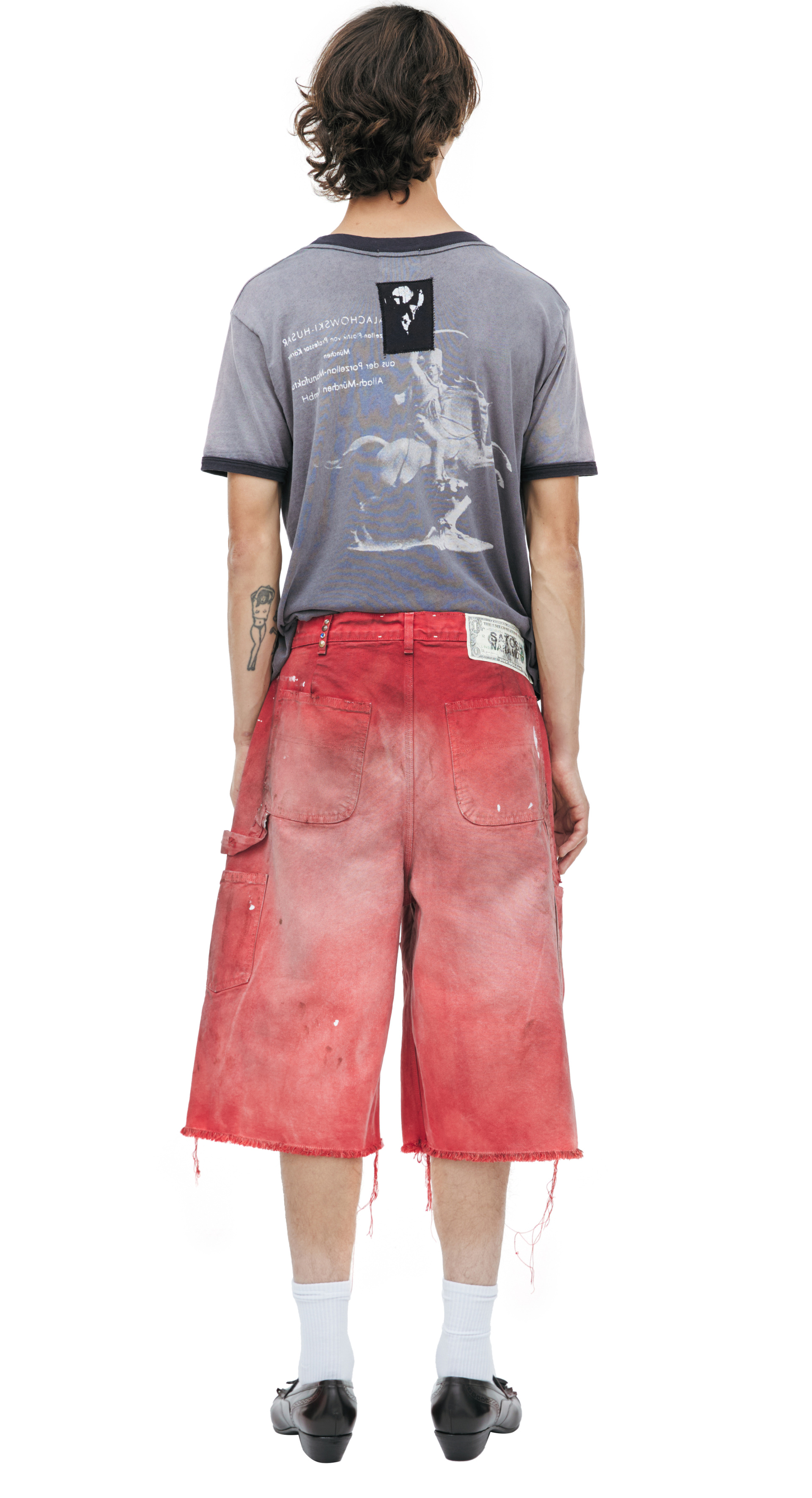 Satoshi Nakamoto Denim shorts with rivets