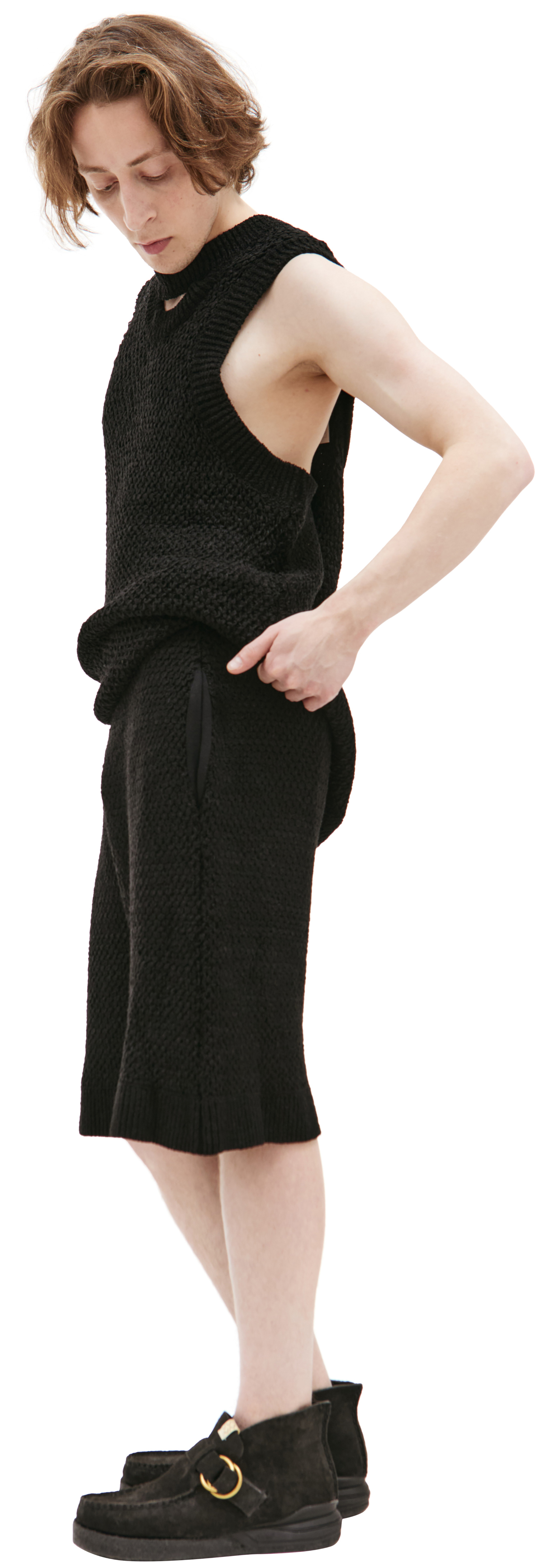 LOUIS GABRIEL NOUCHI Black knitted shorts