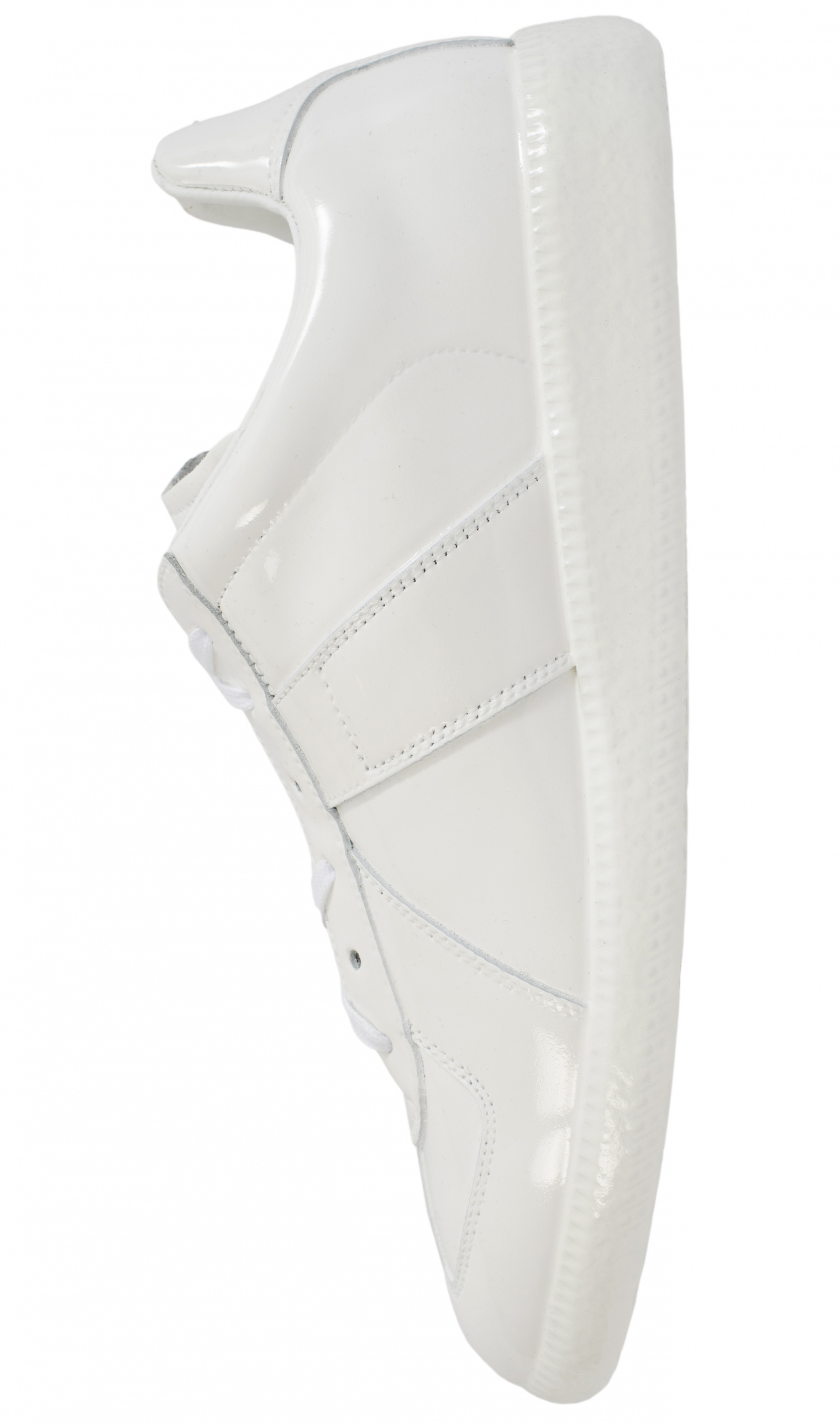 Buy Maison Margiela men replica patent leather sneakers in white