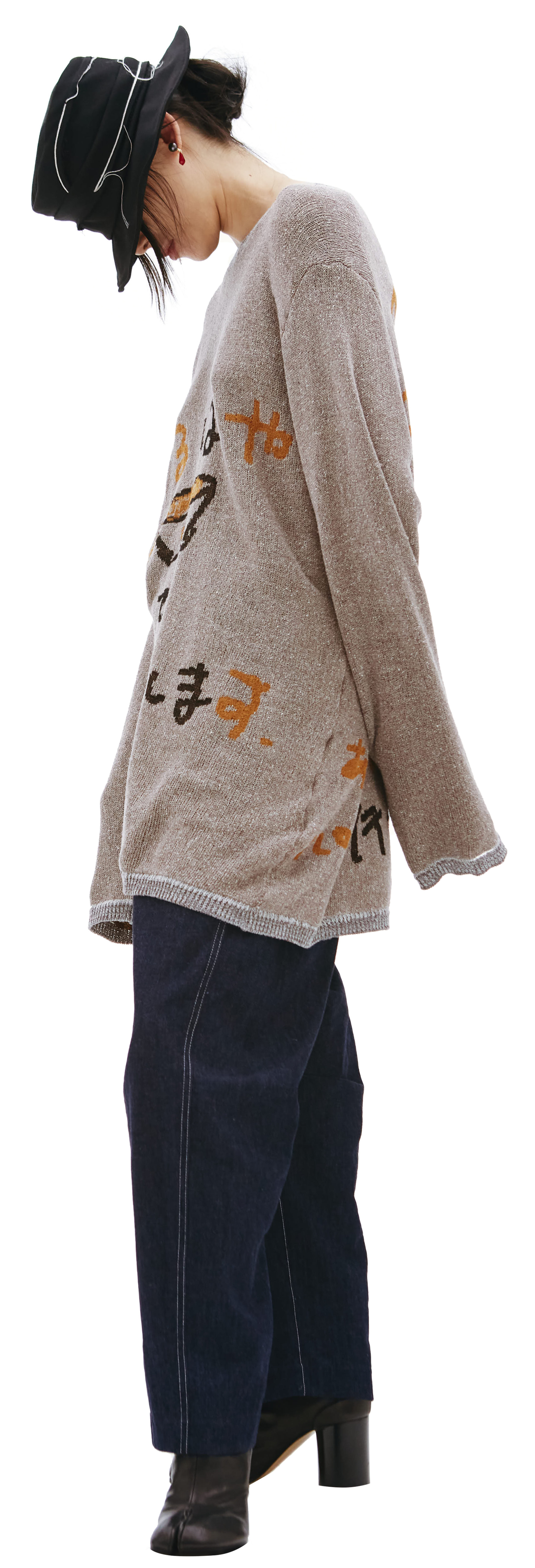 Yohji Yamamoto Вязаный свитер с принтом