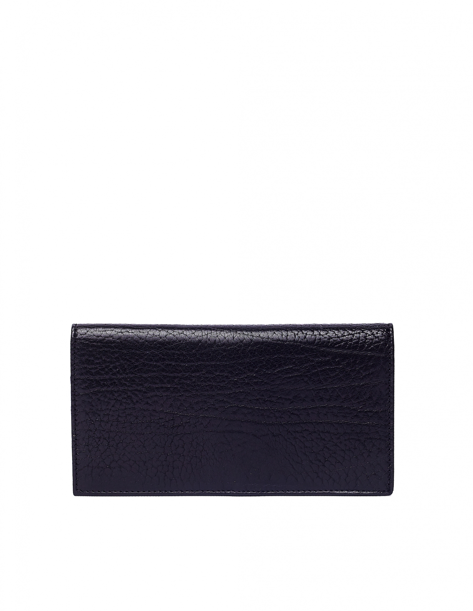 Ugo Cacciatori Black Grained Leather Long Pocket Wallet