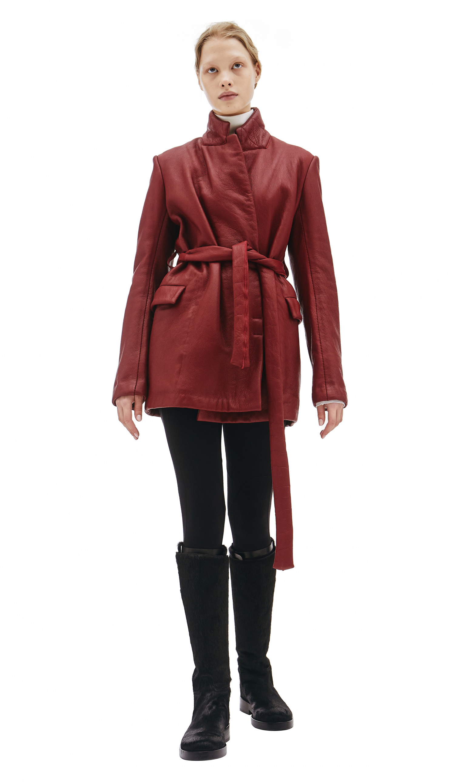 Isaac Sellam Reguliere Burgundy Jacket with Belt