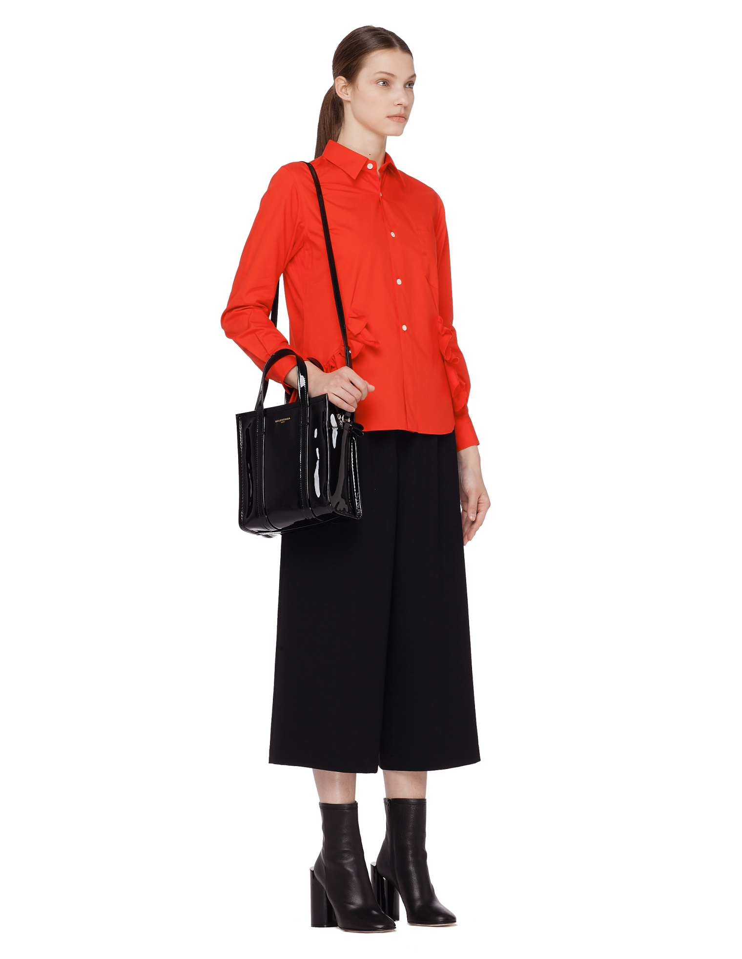 Balenciaga Bazar Small patent leather bag