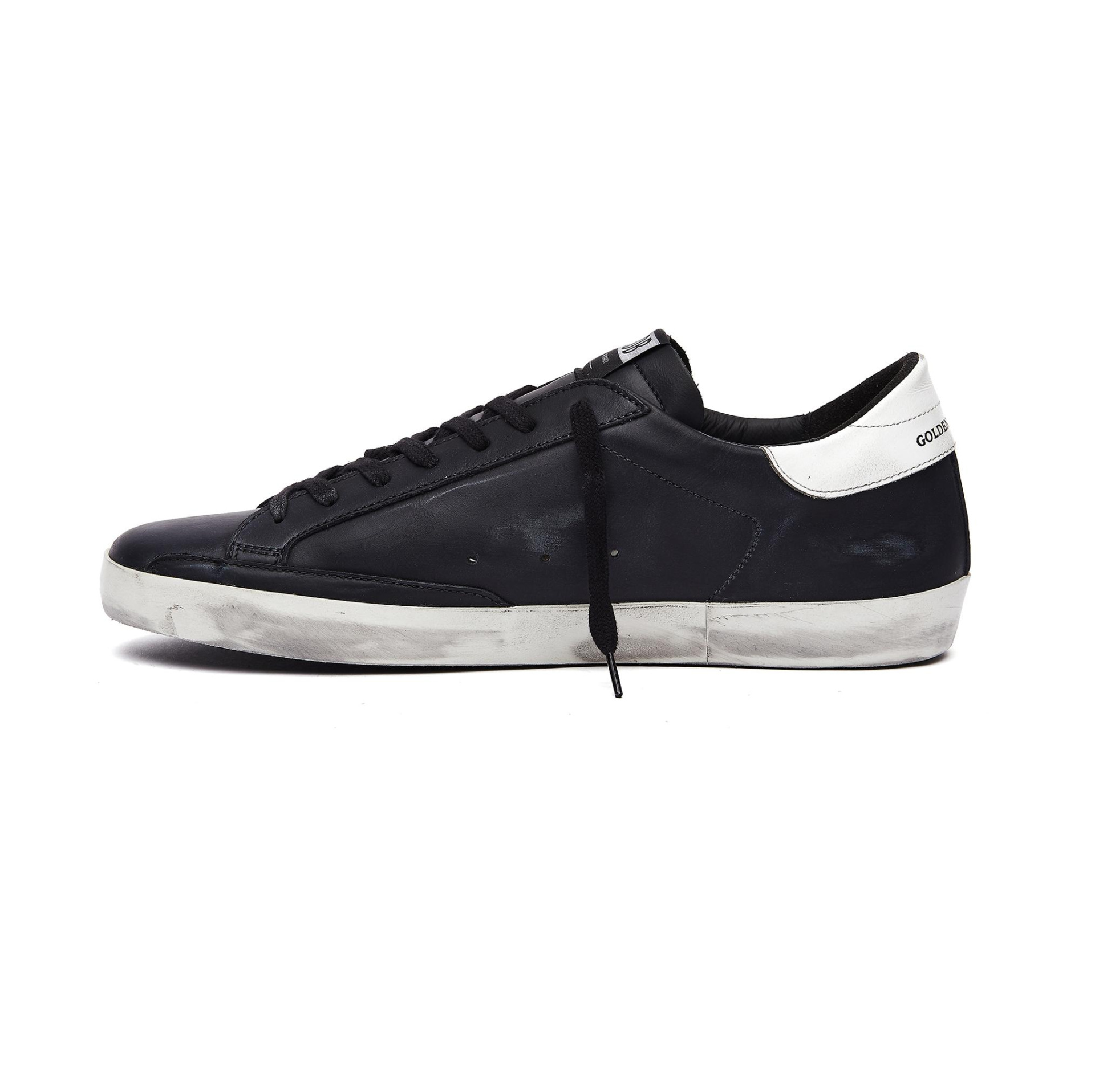 Golden Goose Black & White Leather Superstar Sneakers