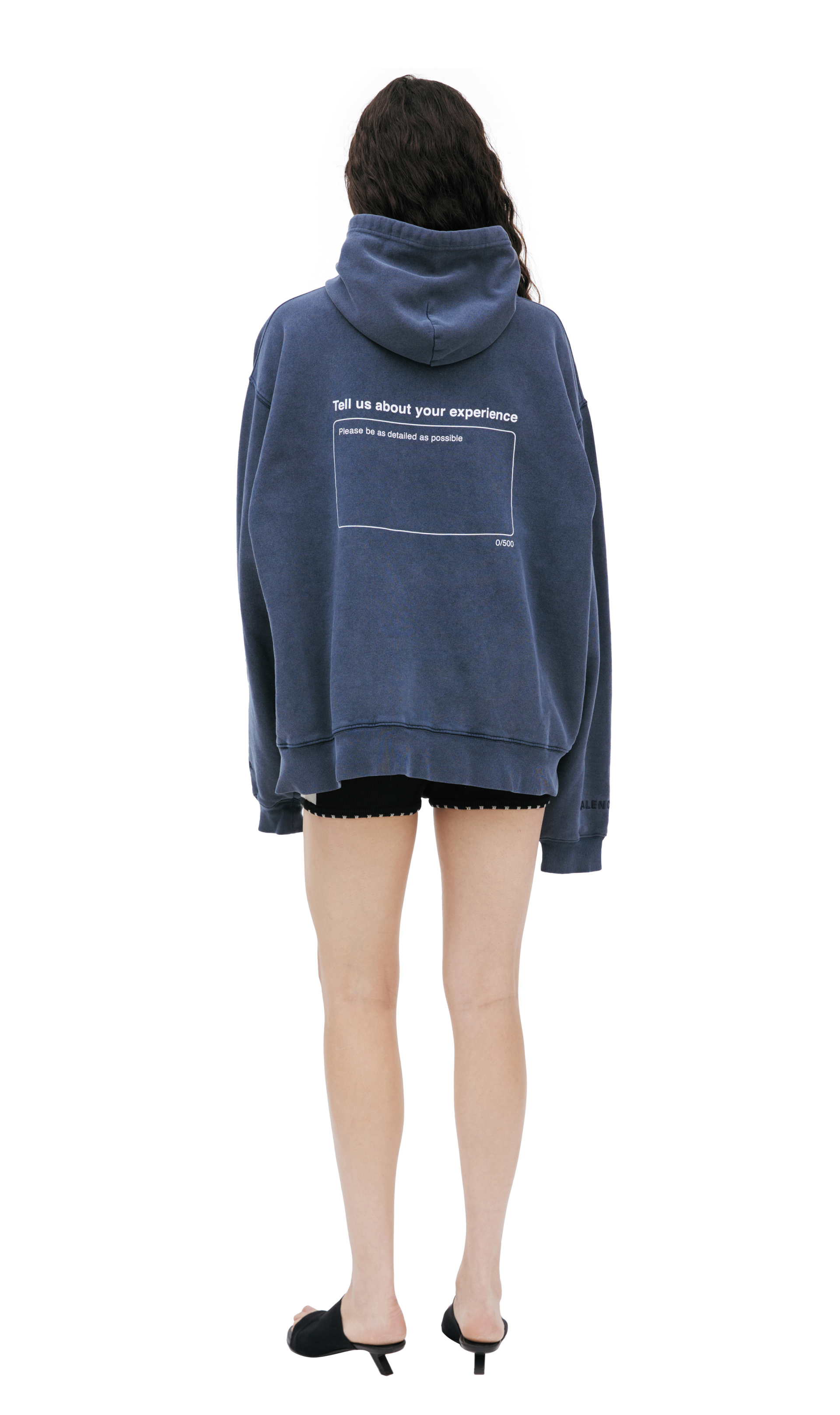 Balenciaga Navy blue hoodie with a print