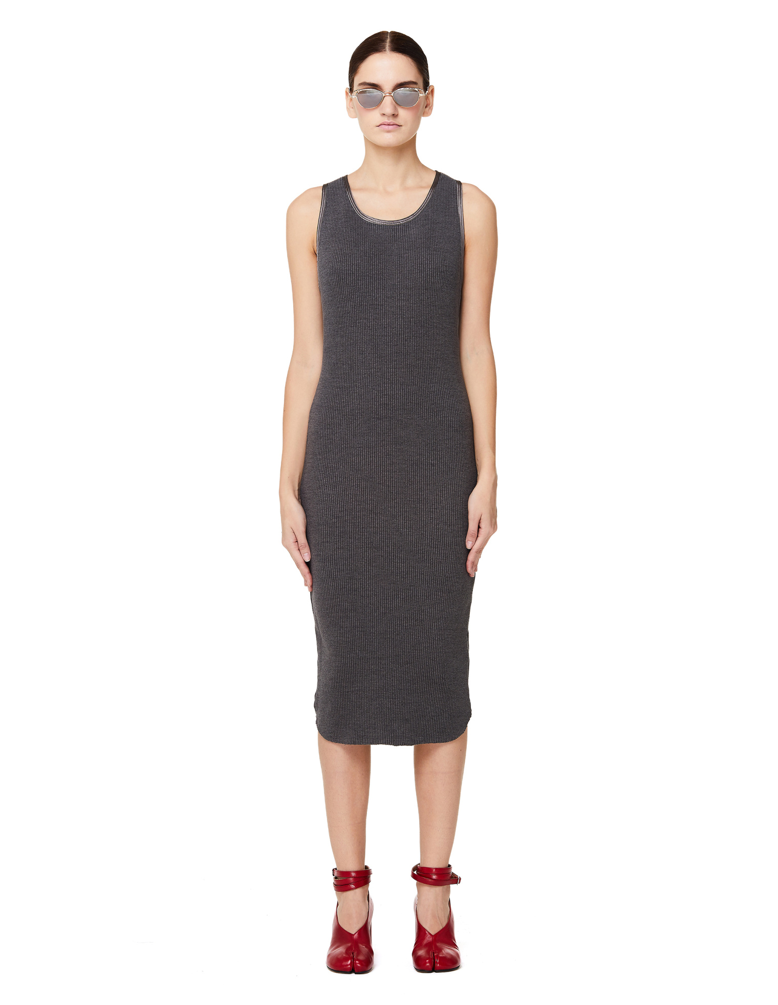 James Perse Dark Grey Rib Knit Tank Dress