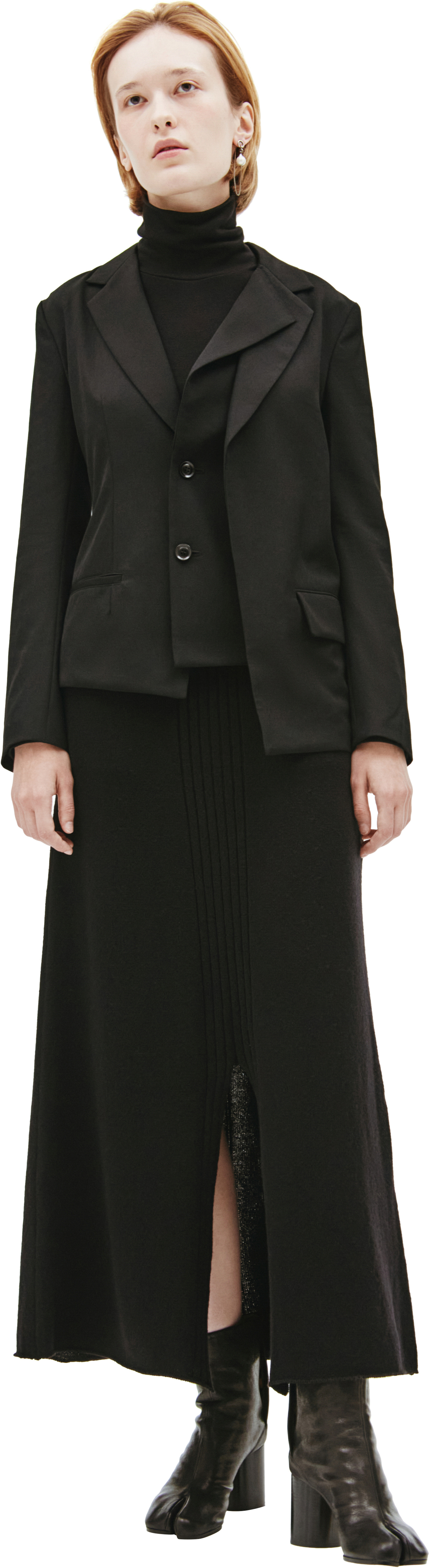 Y\'s Black asymmetrical wool blazer
