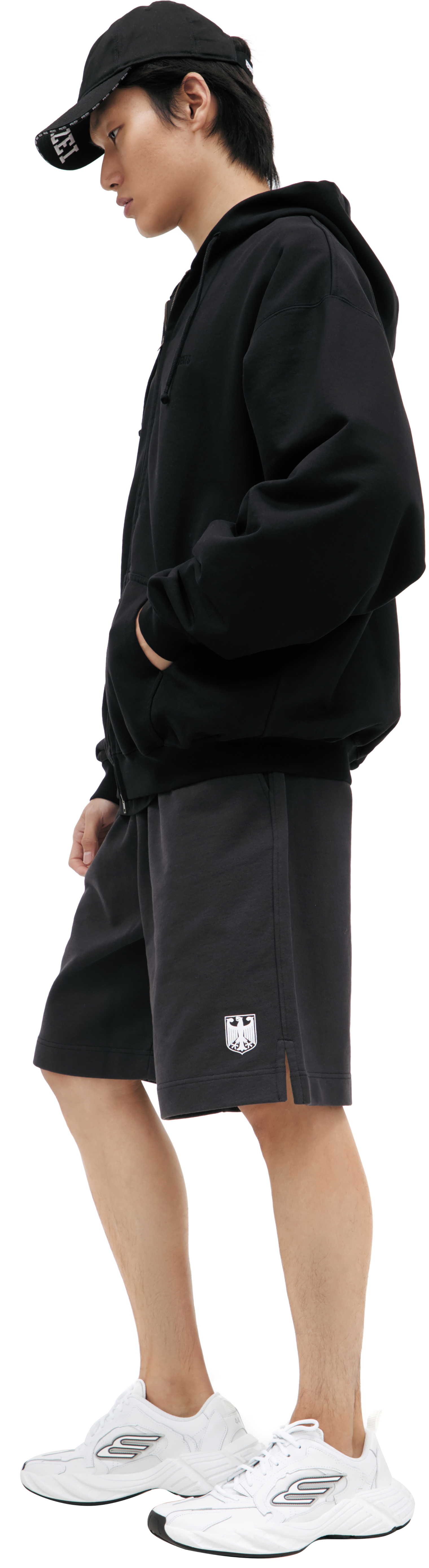VETEMENTS Худи-UH76ZU100B на молнии, вышивка лого, оверсайз, черн
