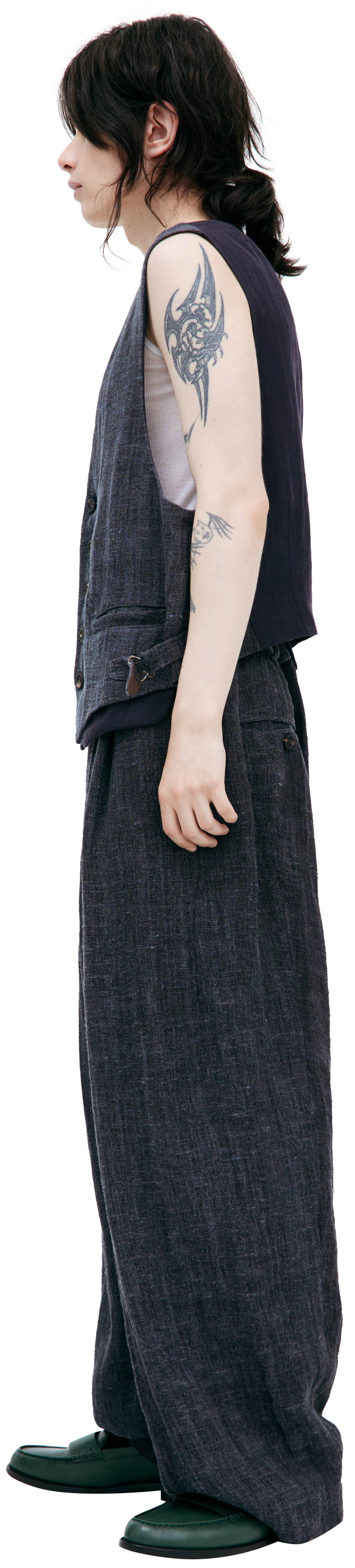 Ziggy Chen Linen vest with buttons